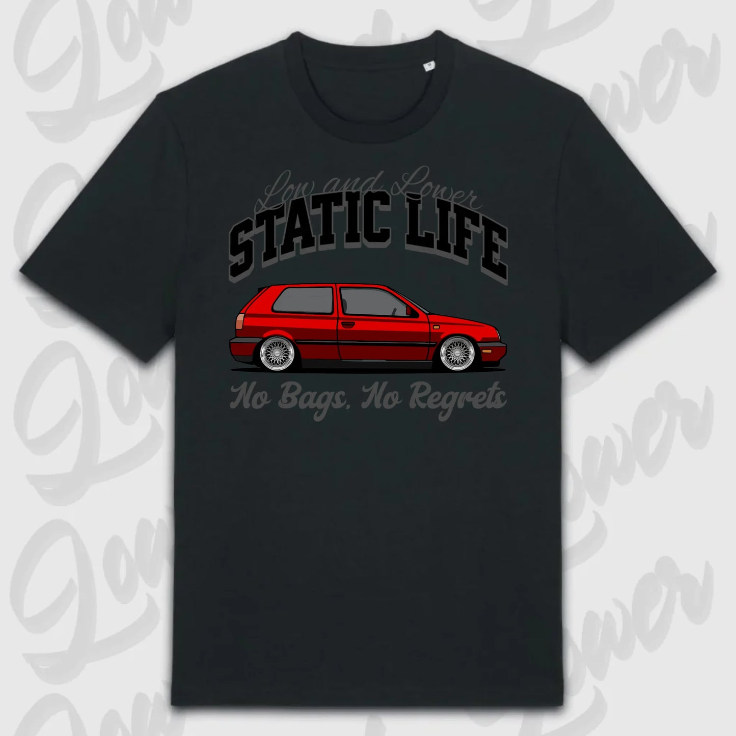 T-Shirt Tuning Cars, Personalisiert Schwarz, VW, BMW, Audi, Mercedes, Autos