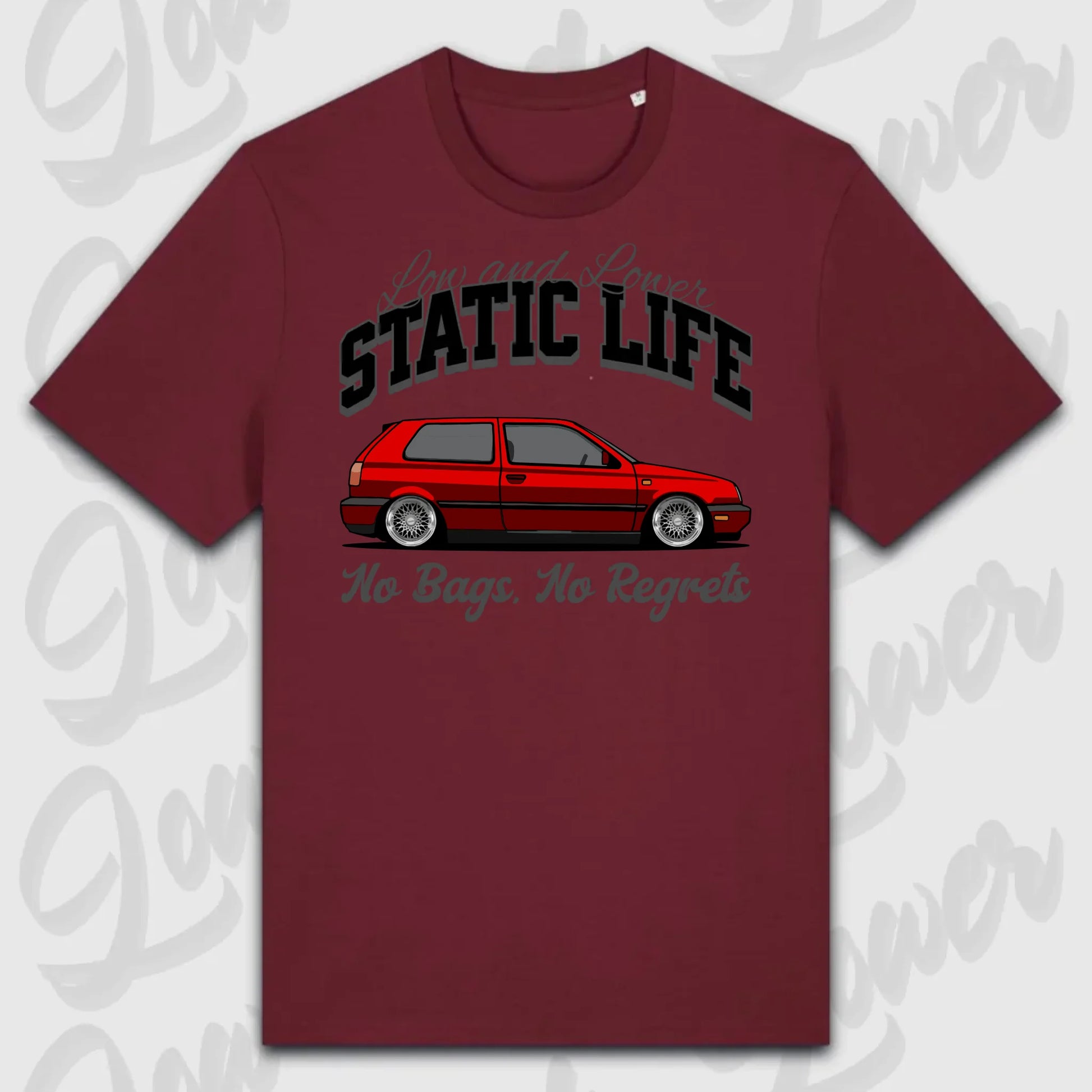 T-Shirt Tuning Cars, Personalisiert Rot, VW, BMW, Audi, Mercedes, Autos