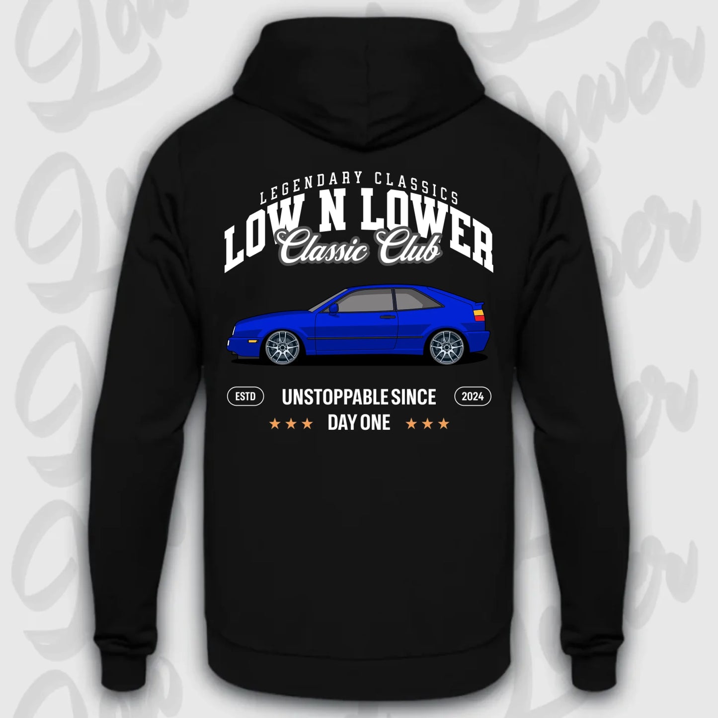 Mockup Stand hoodie teeinblue -      