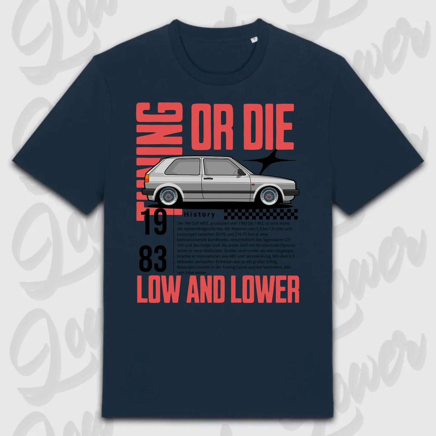 T-Shirt Tuning Cars, Personalisiert Blau, VW, BMW, Audi, Mercedes, Autos