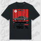 Schwarzes Standard T-Shirt 190E mit personalisiertem Auto-Motiv