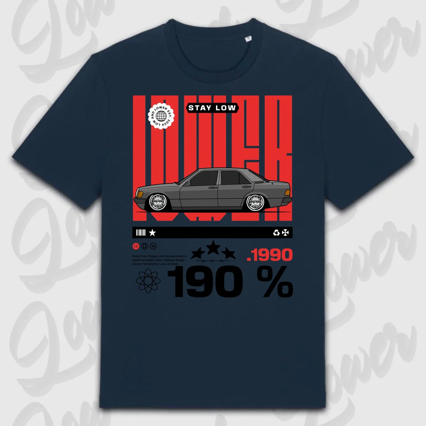 T-Shirt Tuning Cars, Personalisiert Blau, VW, BMW, Audi, Mercedes, Autos