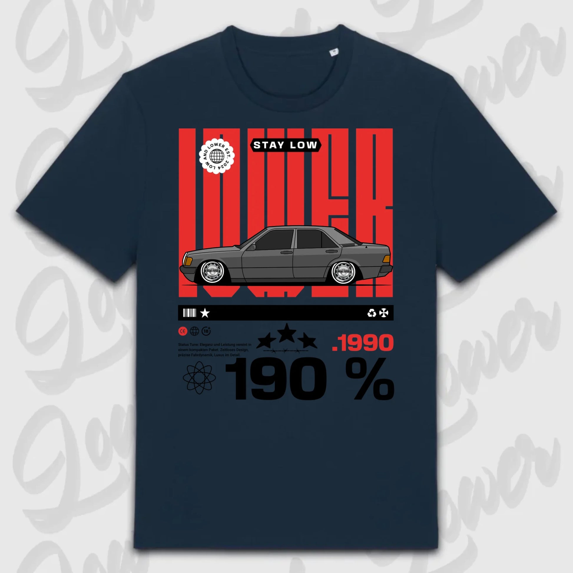 T-Shirt Tuning Cars, Personalisiert Blau, VW, BMW, Audi, Mercedes, Autos