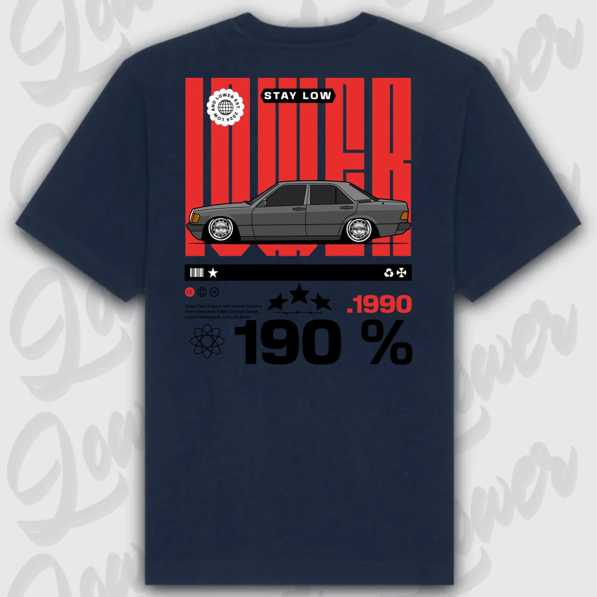 T-Shirt Tuning Cars, Personalisiert Blau Rückseite, VW, B