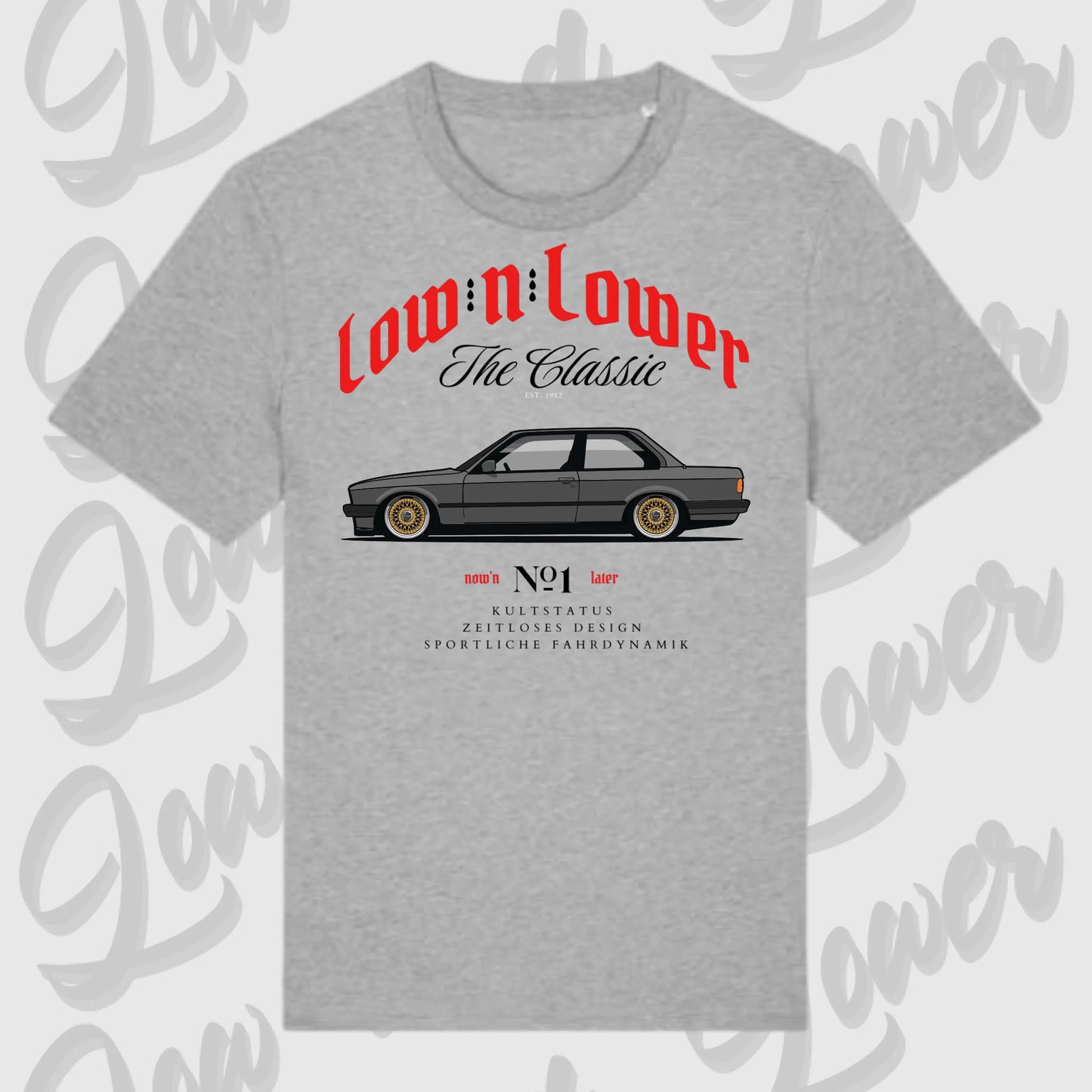 T-Shirt Tuning Cars, Personalisiert grau, VW, BMW, Audi, Mercedes, Autos