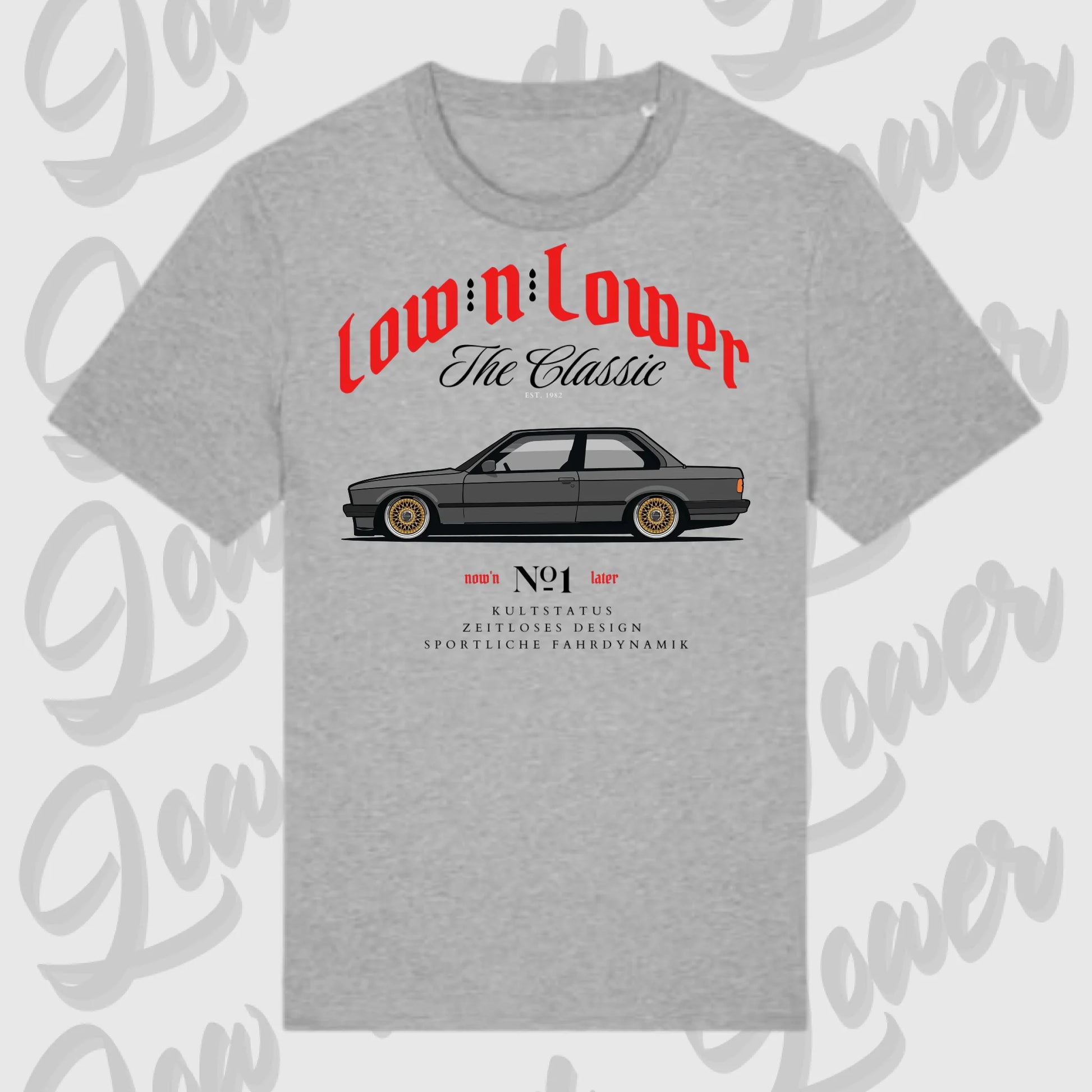 T-Shirt Tuning Cars, Personalisiert grau, VW, BMW, Audi, Mercedes, Autos