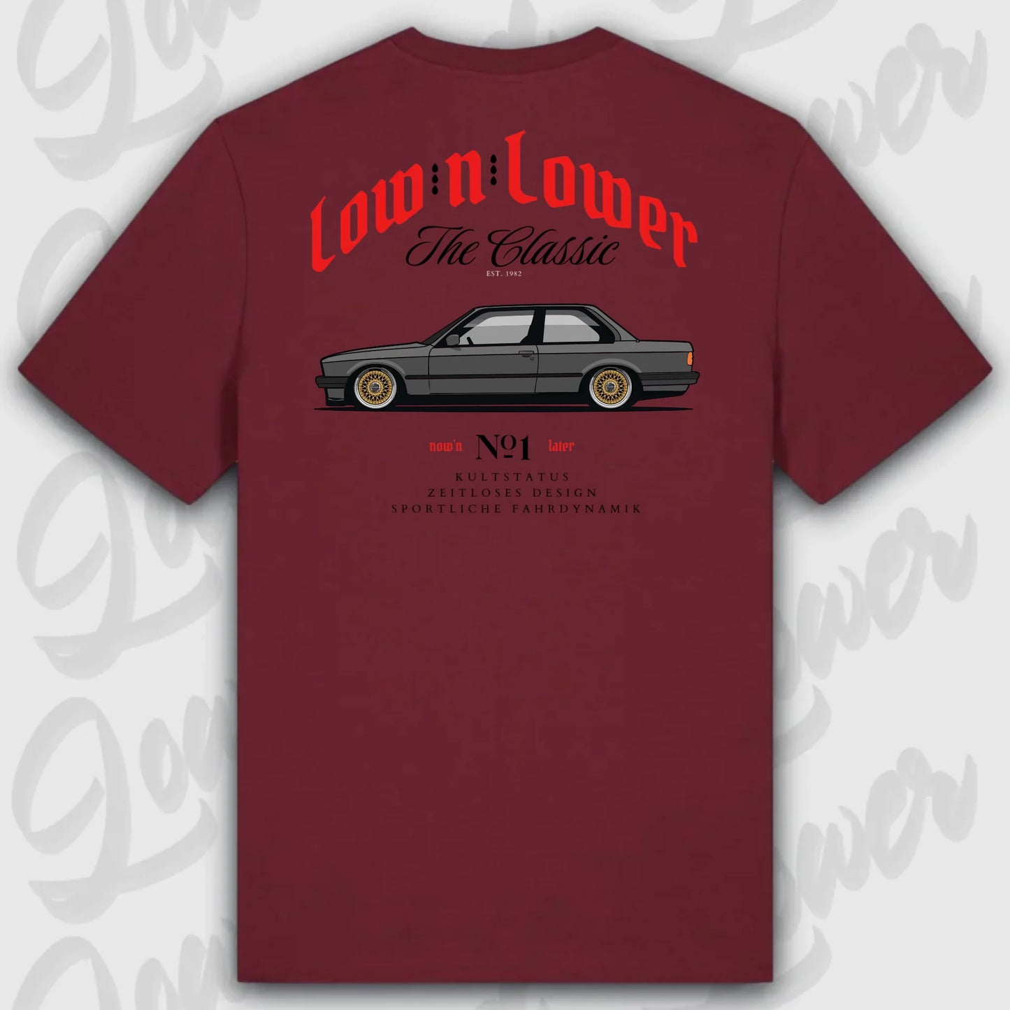 T-Shirt Tuning Cars, Personalisiert Rot Rückseite, VW, B