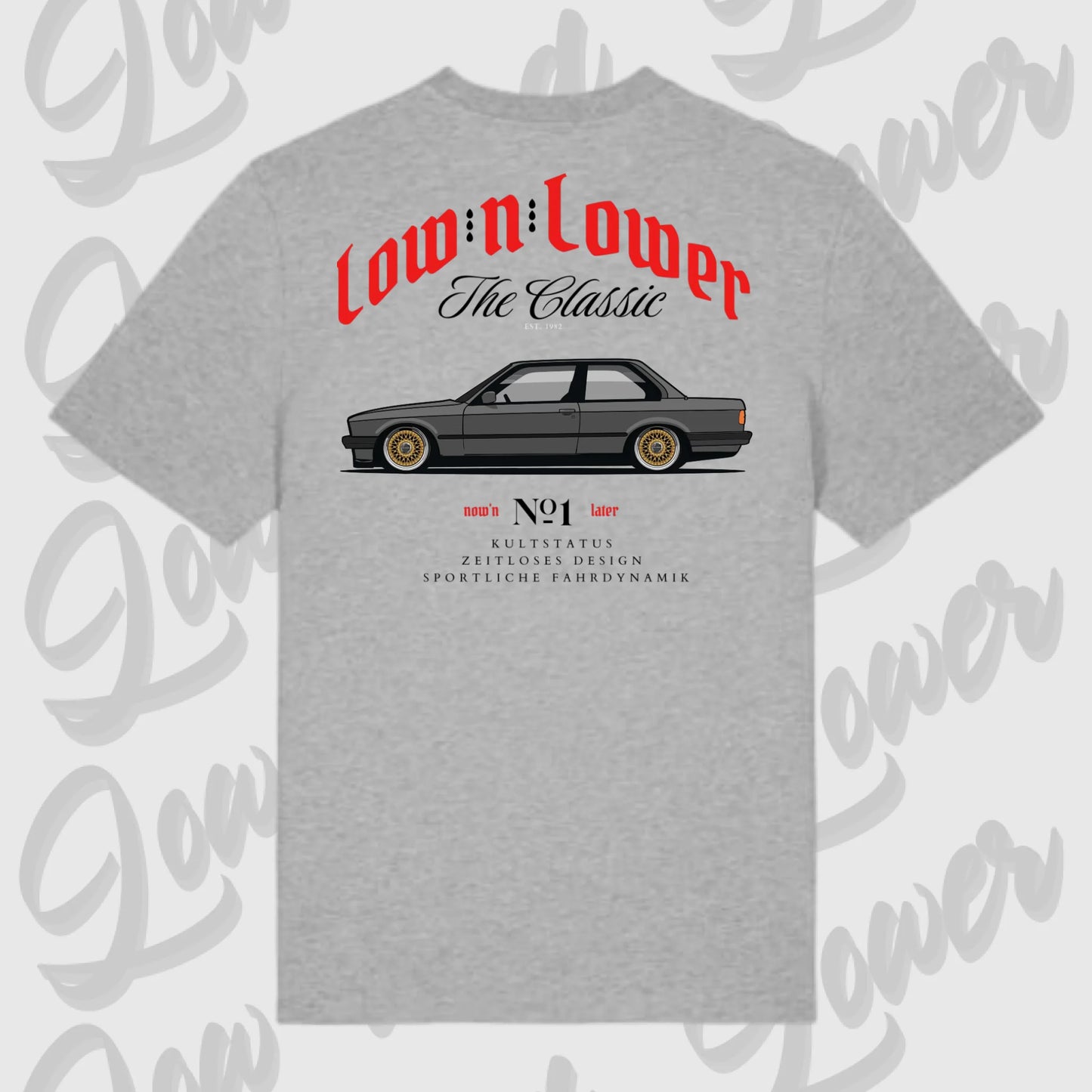 T-Shirt Tuning Cars, Personalisiert grau Rückseite, VW, B