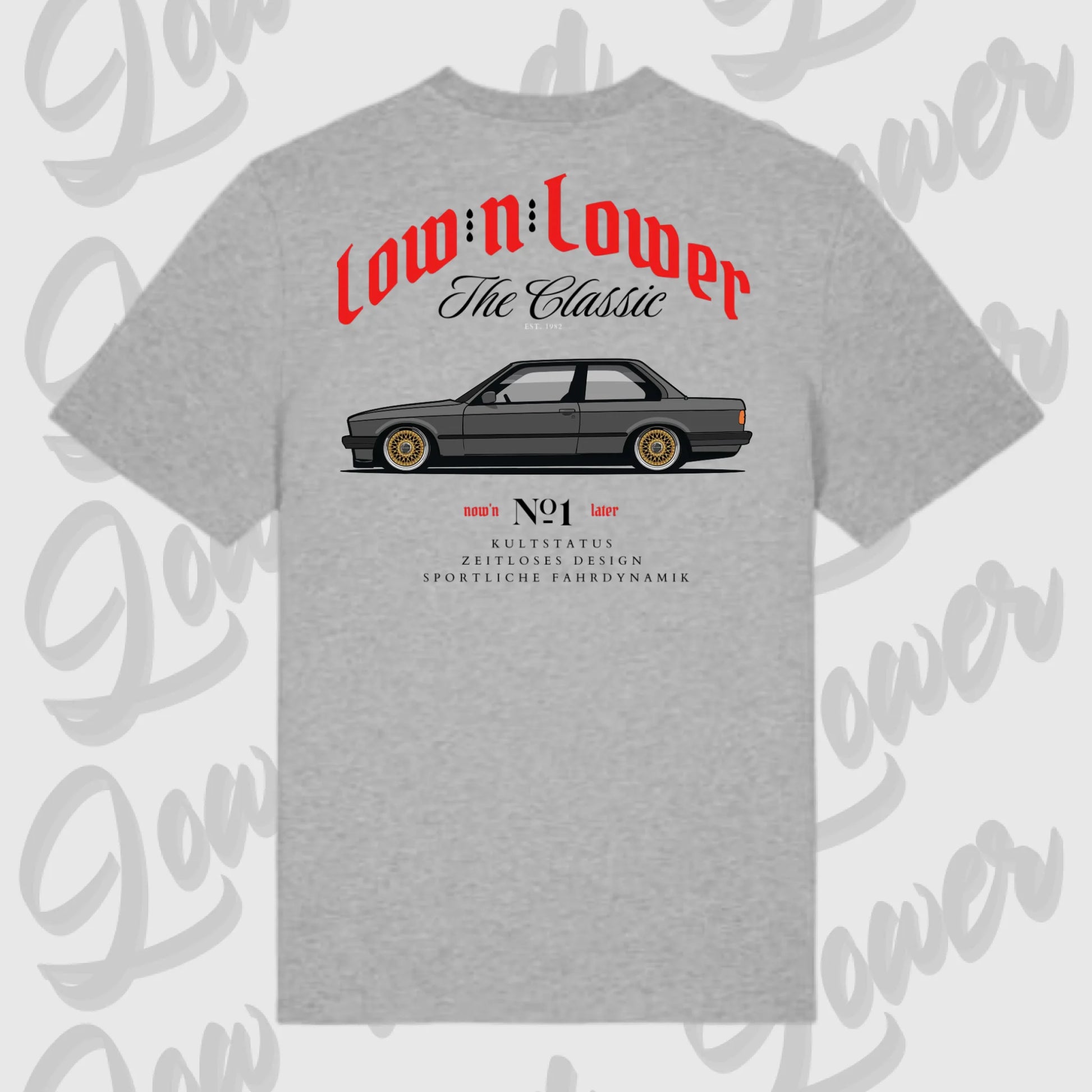 T-Shirt Tuning Cars, Personalisiert grau Rückseite, VW, B