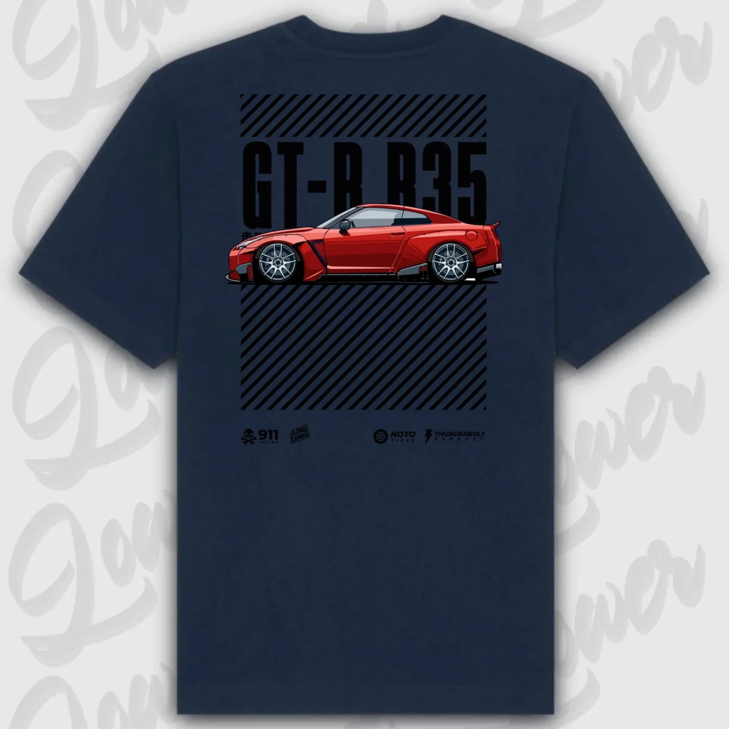 T-Shirt Tuning Cars, Personalisiert Blau Rückseite, VW, B