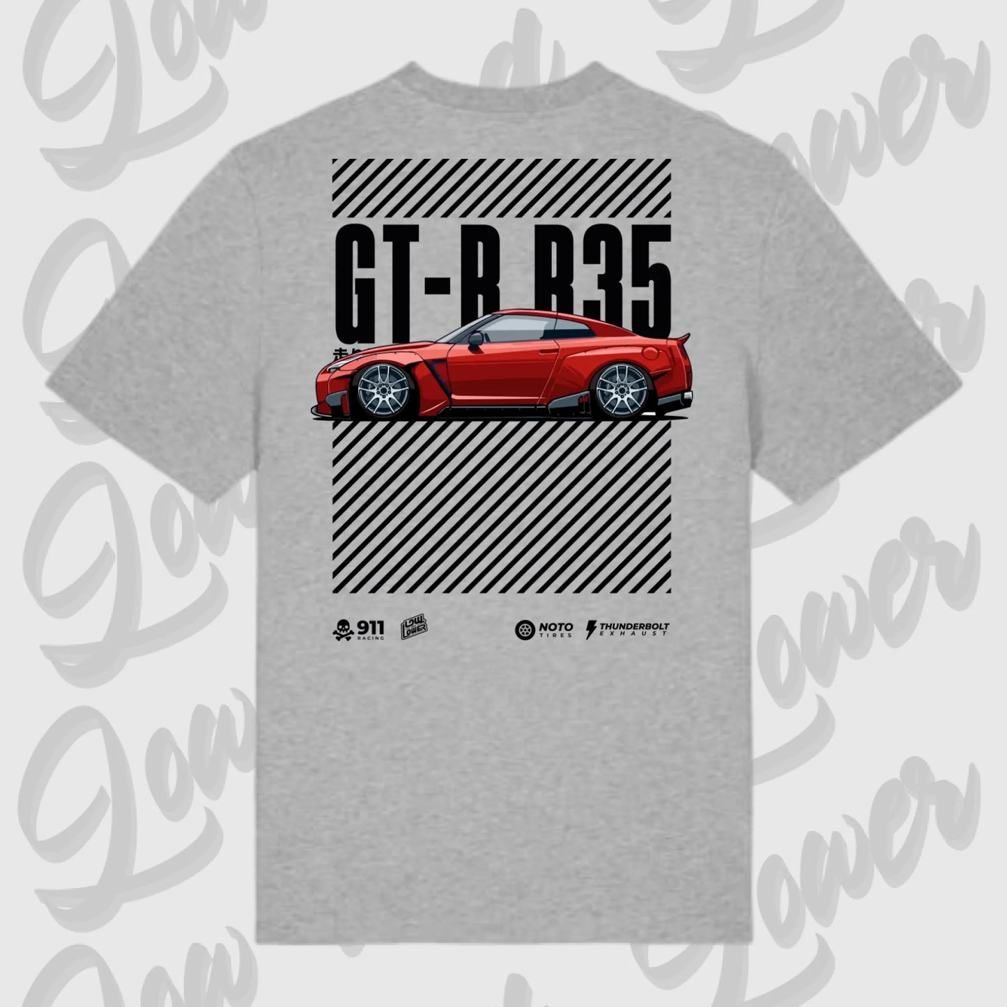 T-Shirt Tuning Cars, Personalisiert grau Rückseite, VW, B