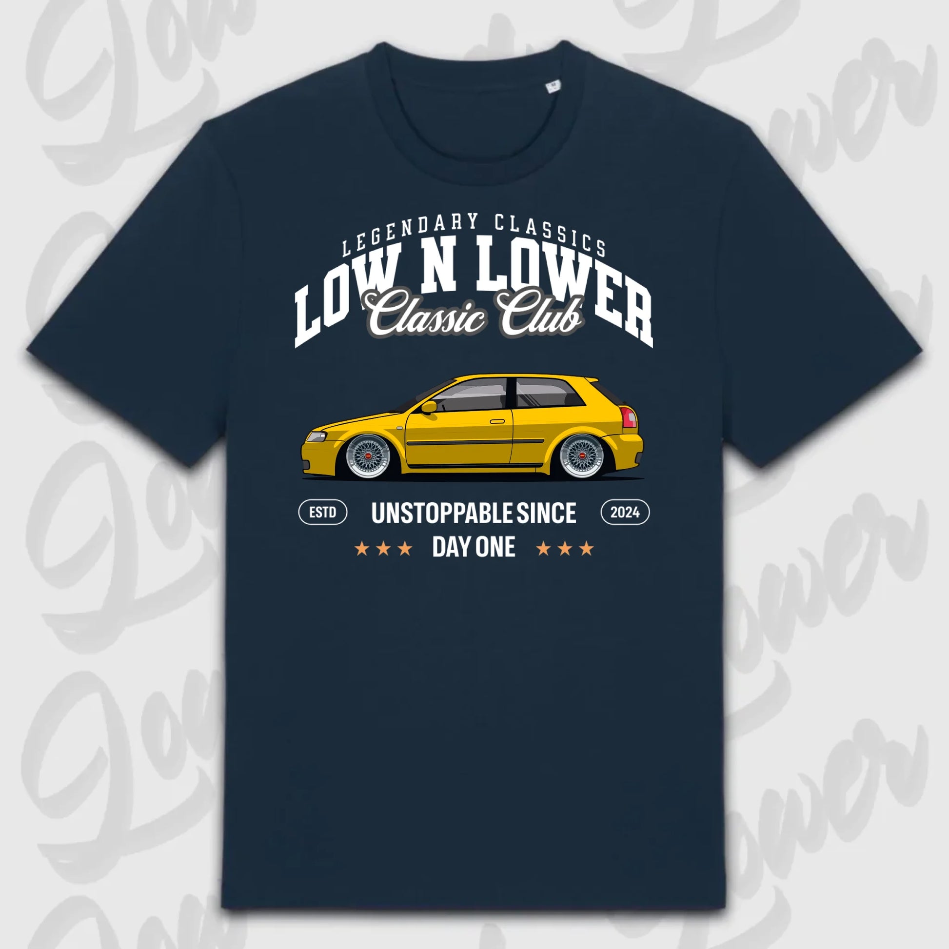 T-Shirt Tuning Cars, Personalisiert Blau, VW, BMW, Audi, Mercedes, Autos