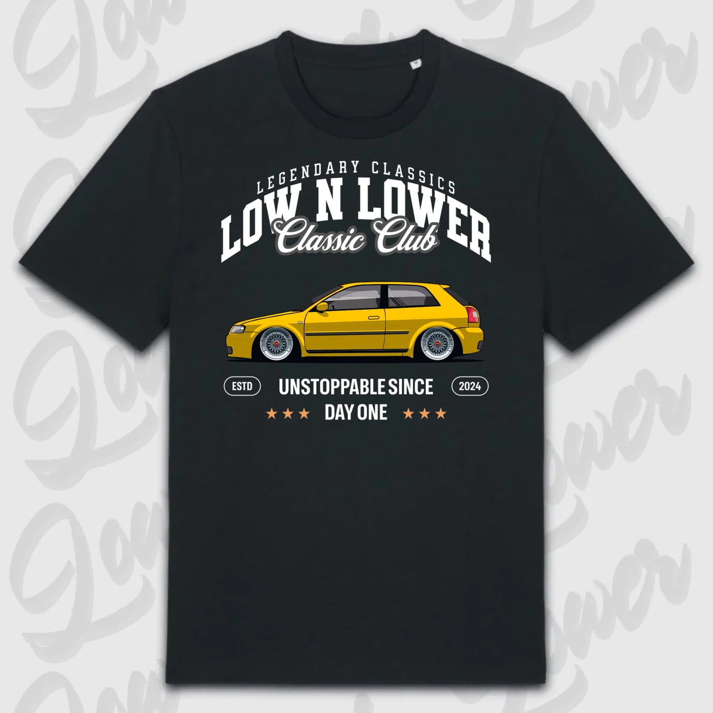 T-Shirt Tuning Cars, Personalisiert Schwarz, VW, BMW, Audi, Mercedes, Autos