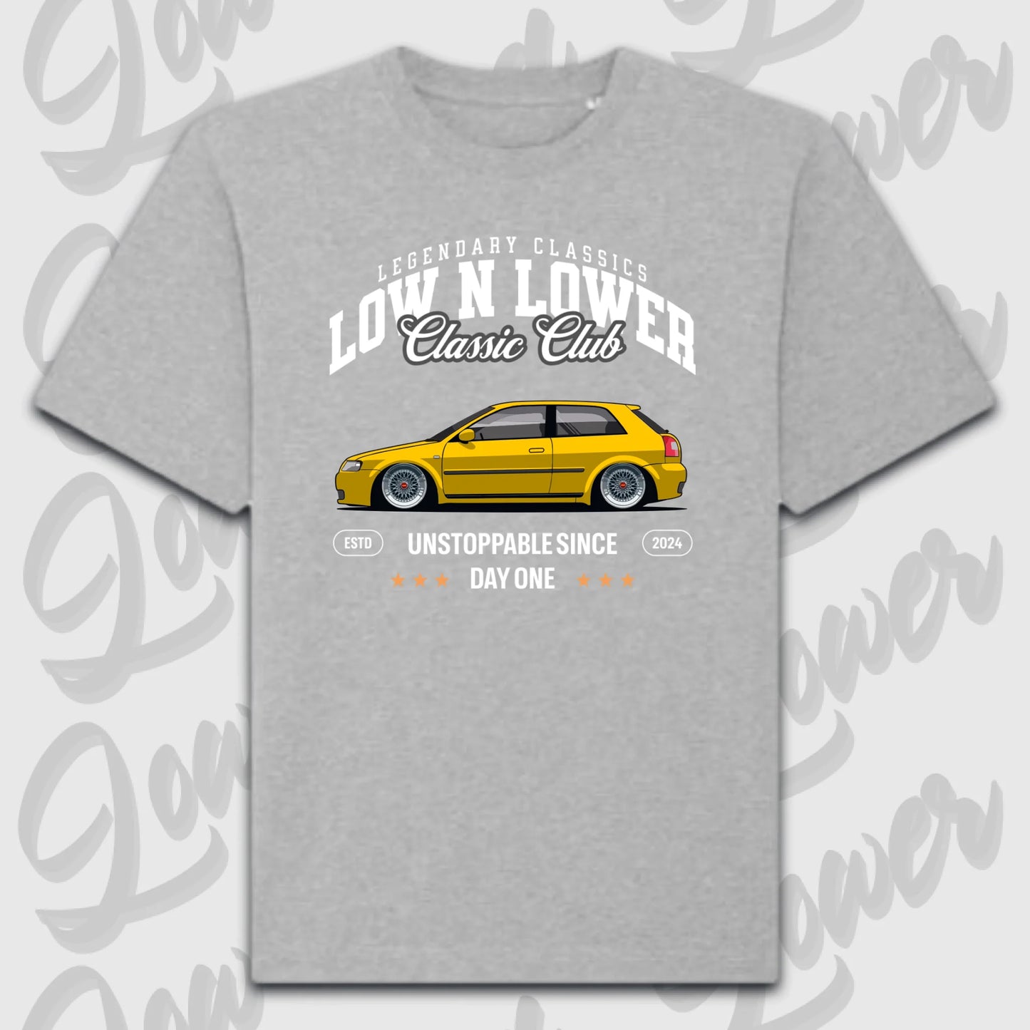 T-Shirt Personalisiert grau, VW, BMW, Mercedes, Audi
