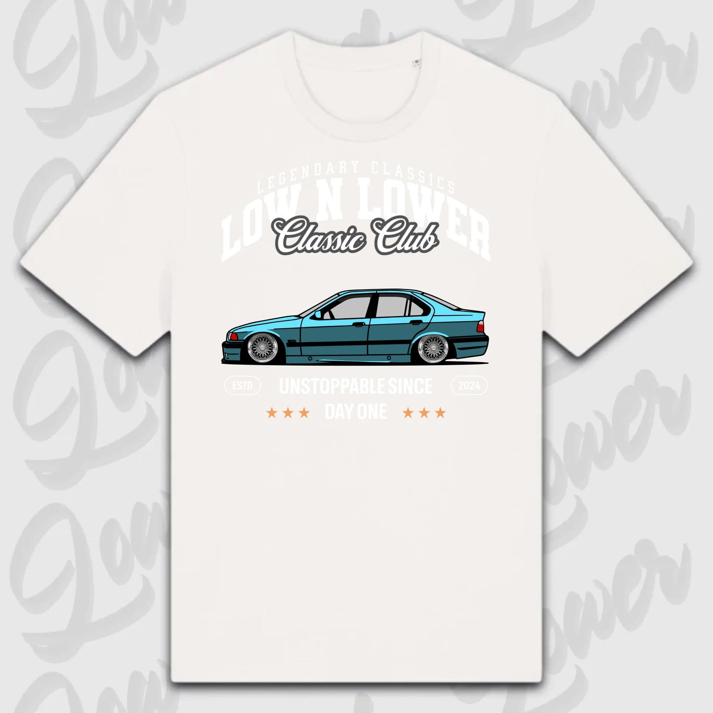 T-Shirt Tuning Cars, Personalisiert Weiß, VW, BMW, Audi, Mercedes, Autos