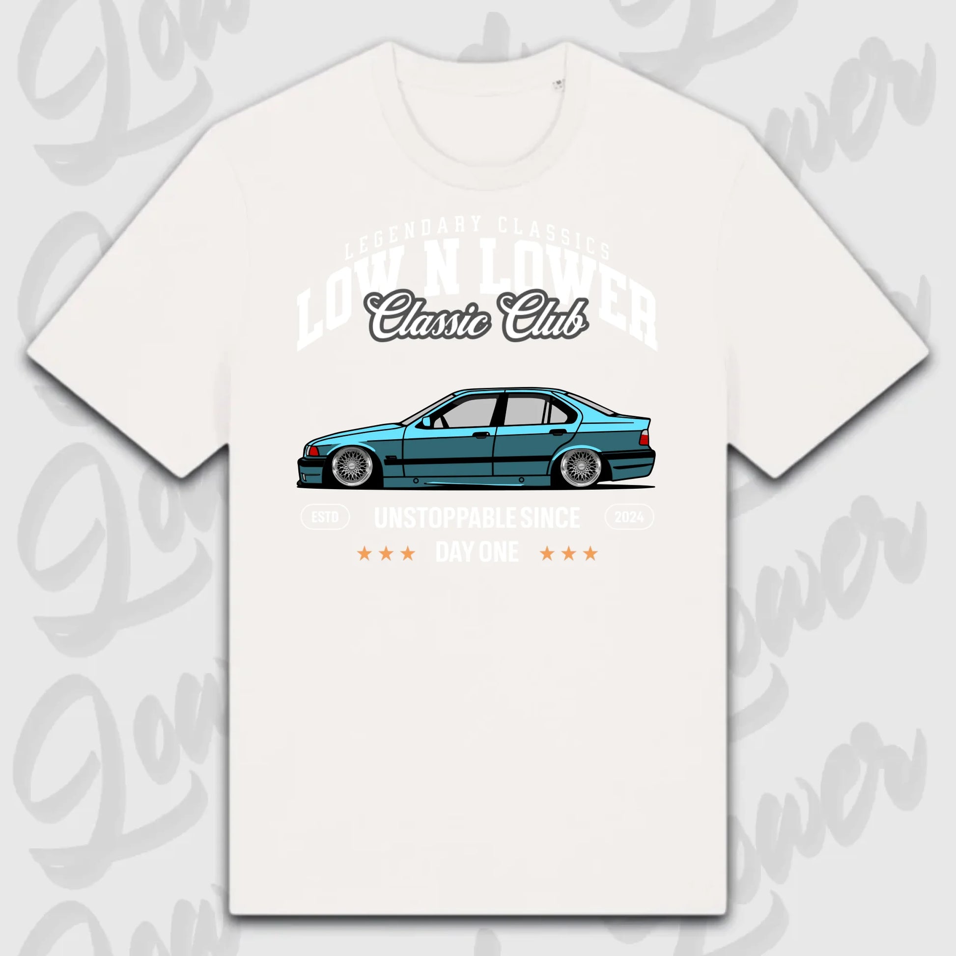 T-Shirt Tuning Cars, Personalisiert Weiß, VW, BMW, Audi, Mercedes, Autos