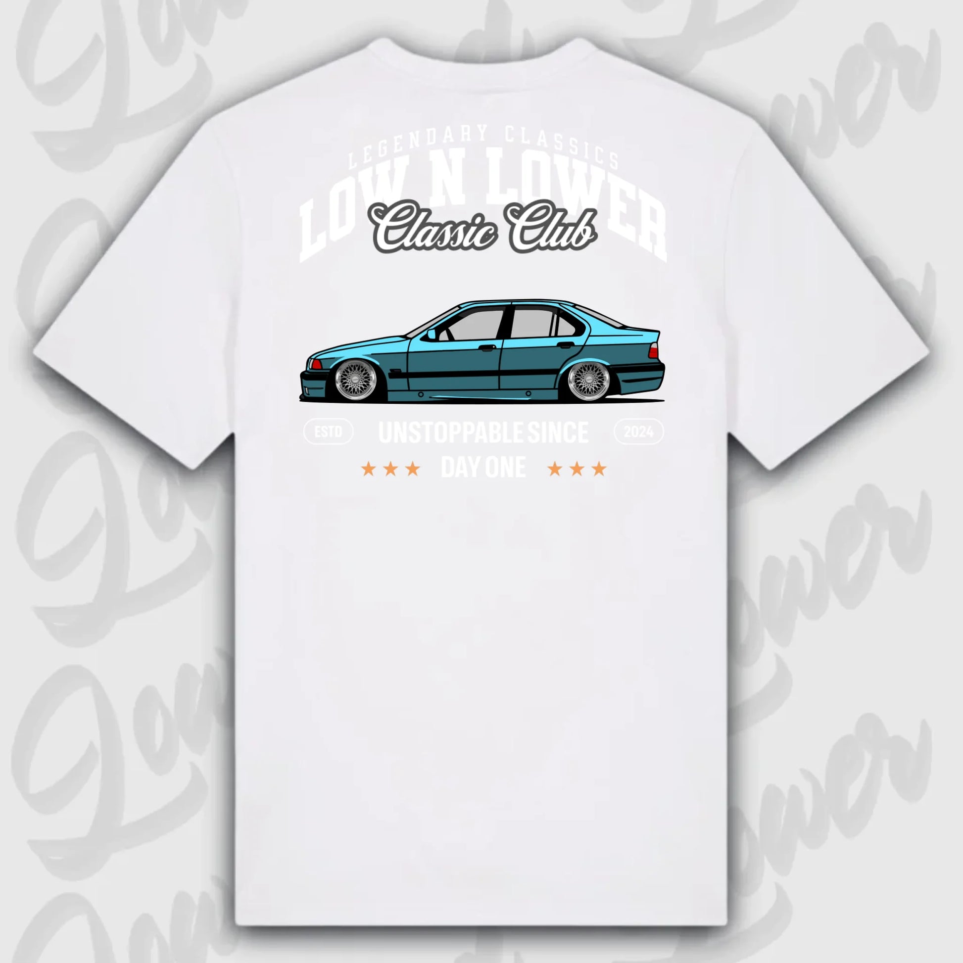 T-Shirt Tuning Cars, Personalisiert weiß Rückseite, VW, B