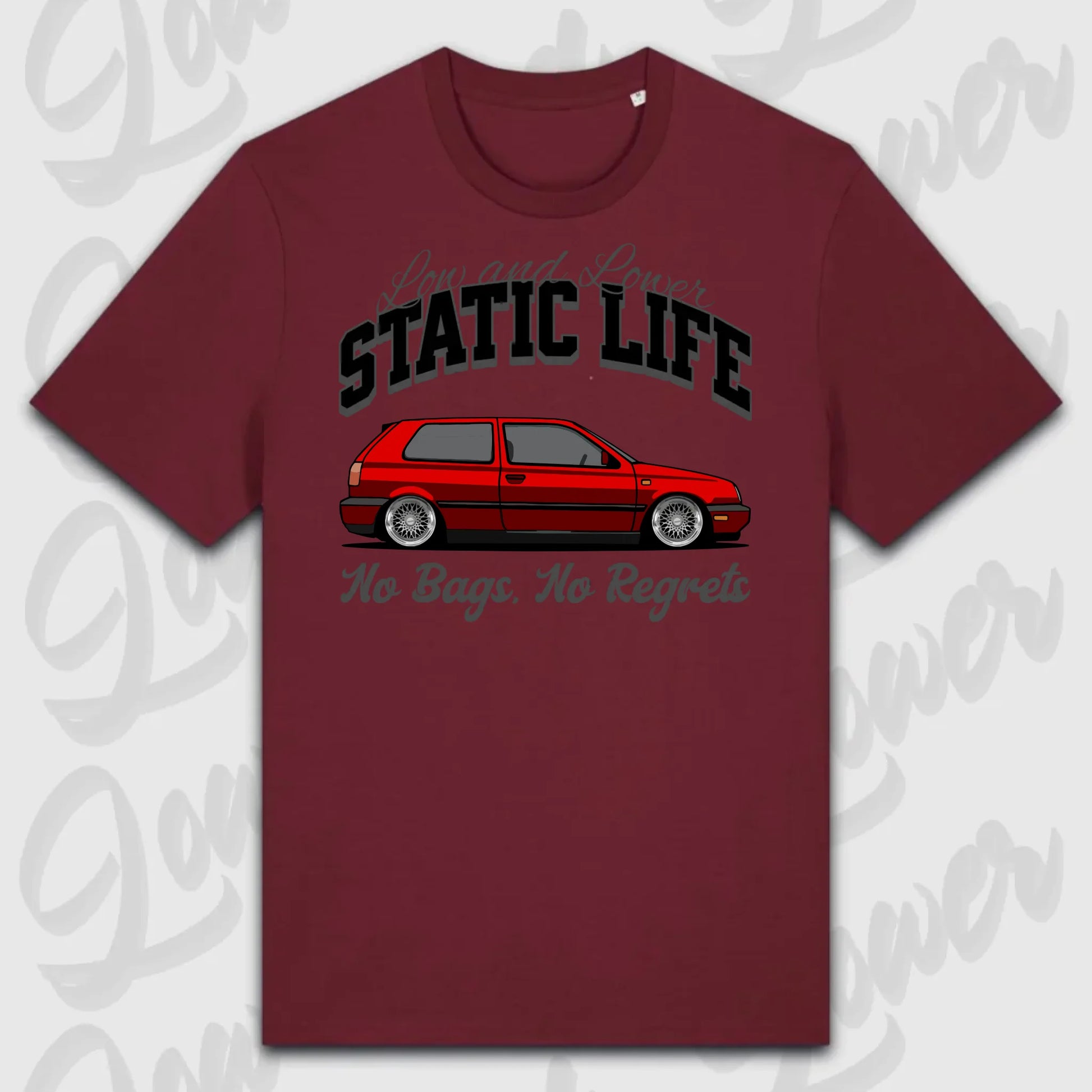 T-Shirt Tuning Cars, Personalisiert Rot, VW, BMW, Audi, Mercedes, Autos