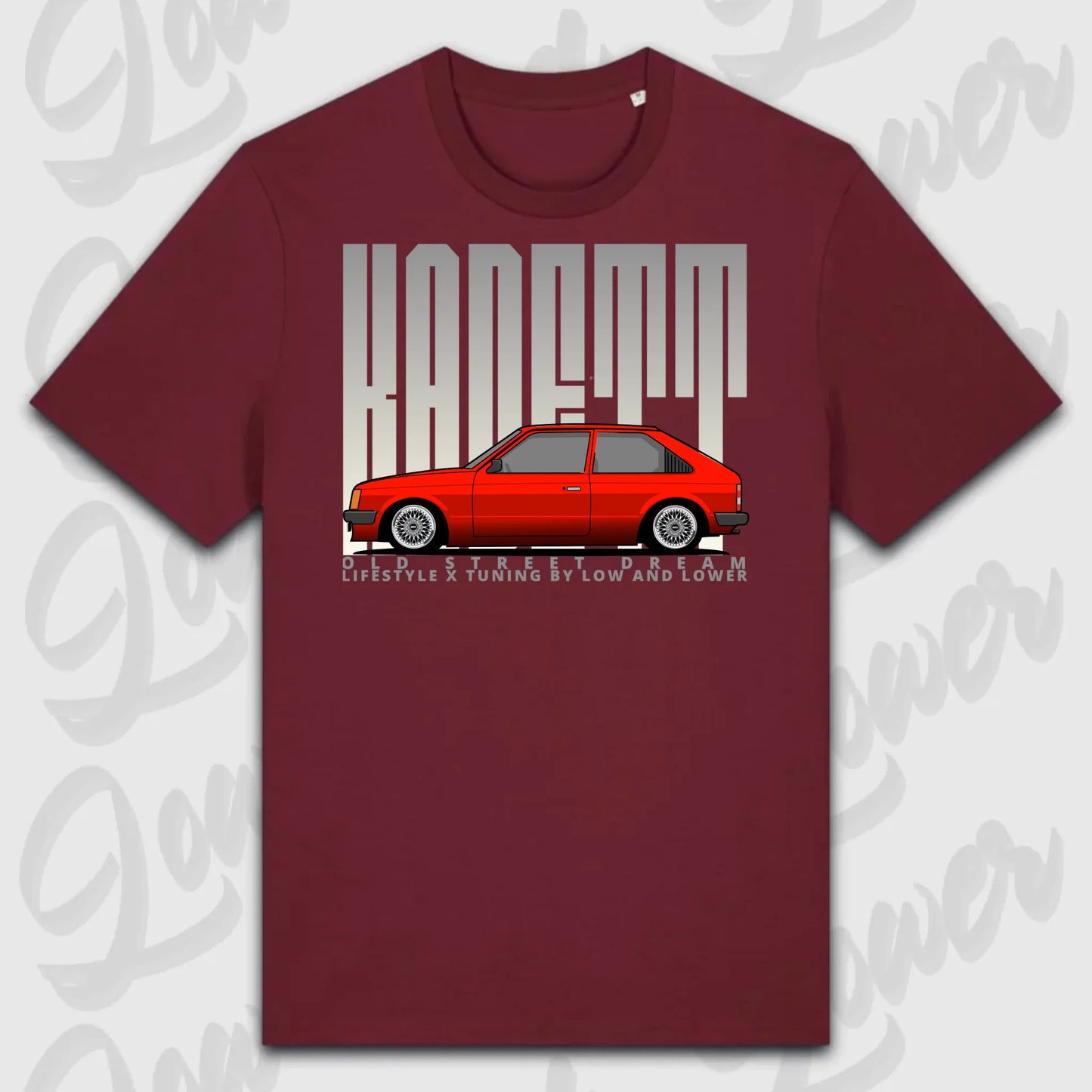 T-Shirt Tuning Cars, Personalisiert Rot, VW, BMW, Audi, Mercedes, Autos