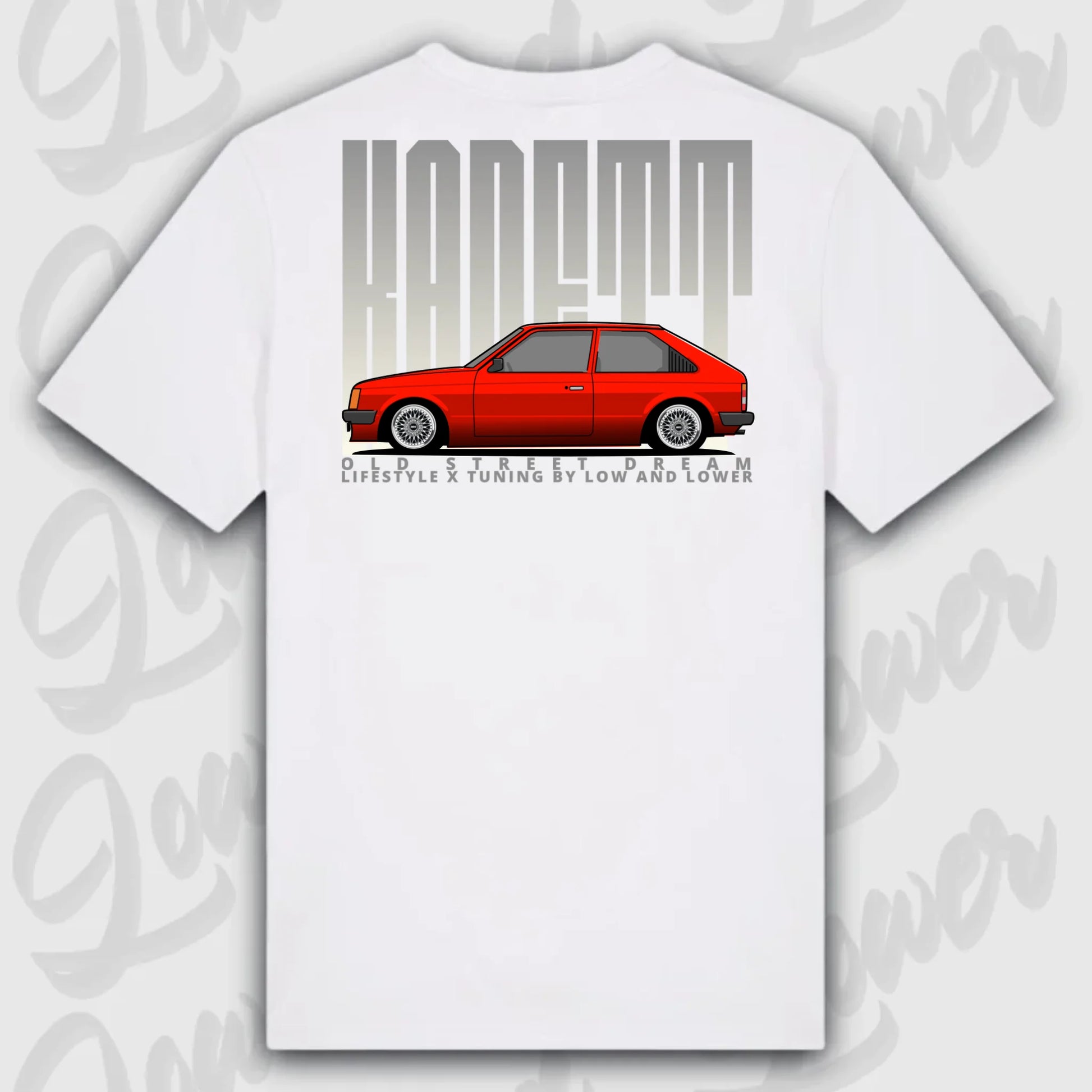 T-Shirt Tuning Cars, Personalisiert weiß Rückseite, VW, B