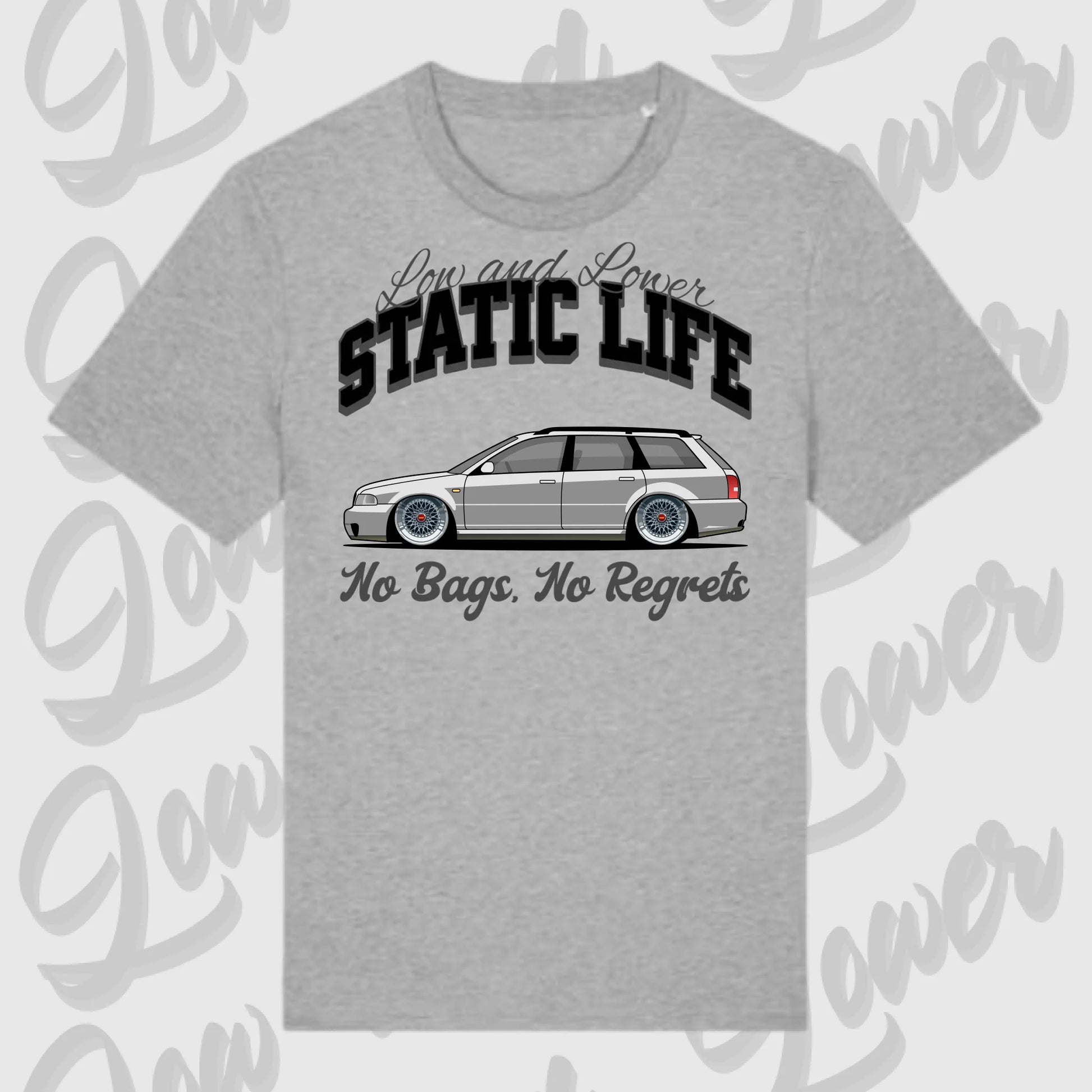 T-Shirt Tuning Cars, Personalisiert grau, VW, BMW, Audi, Mercedes, Autos