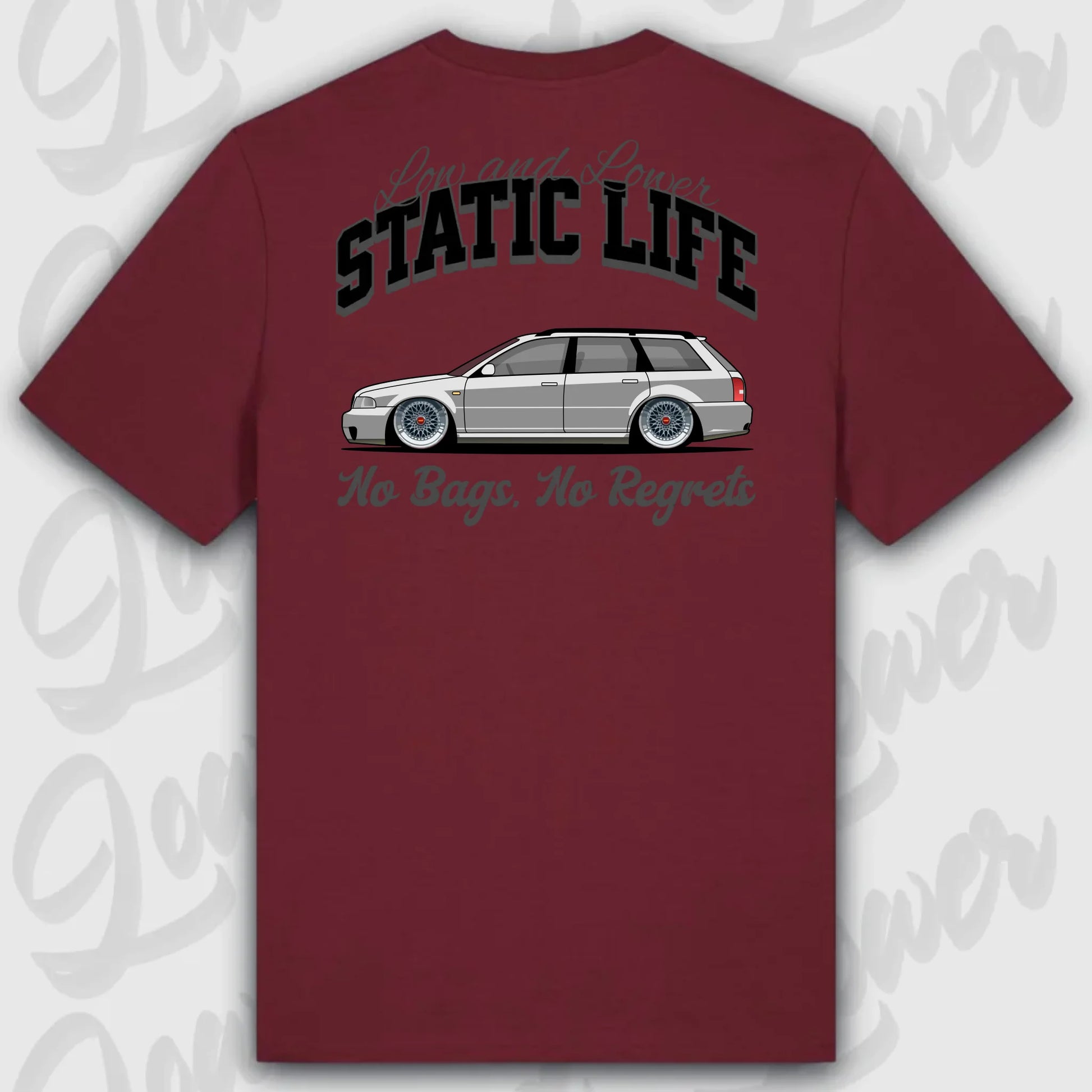 T-Shirt Tuning Cars, Personalisiert Rot Rückseite, VW, B