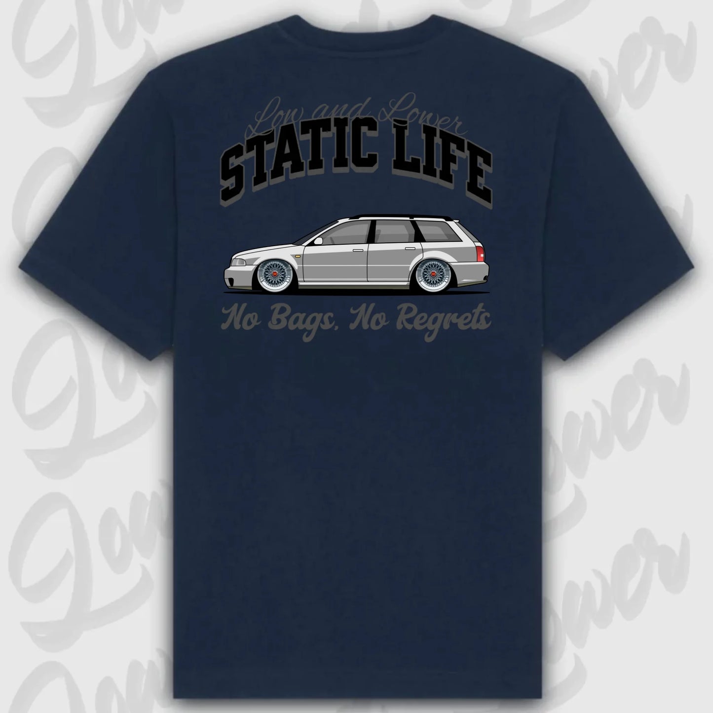 T-Shirt Tuning Cars, Personalisiert Blau Rückseite, VW, B