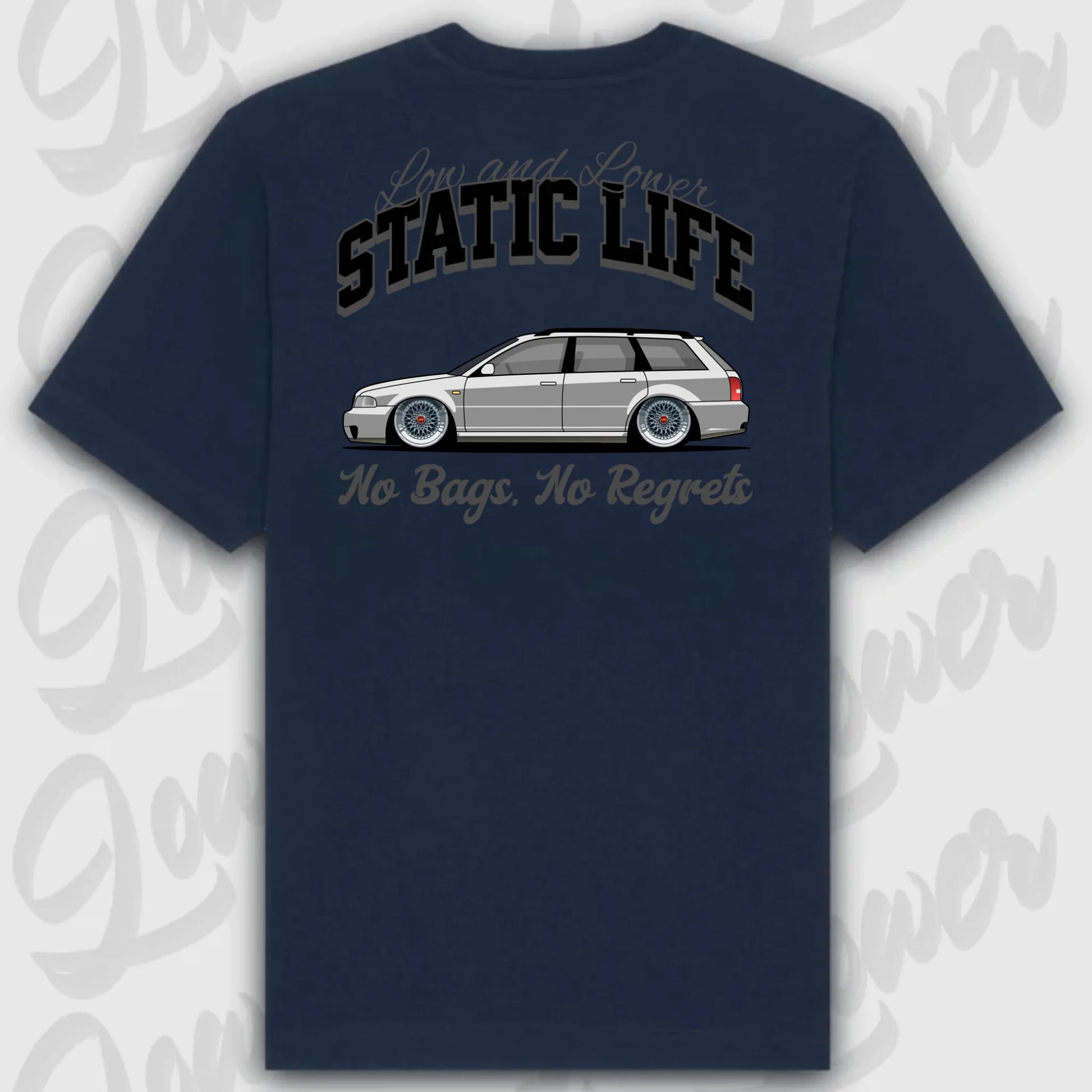 T-Shirt Tuning Cars, Personalisiert Blau Rückseite, VW, B