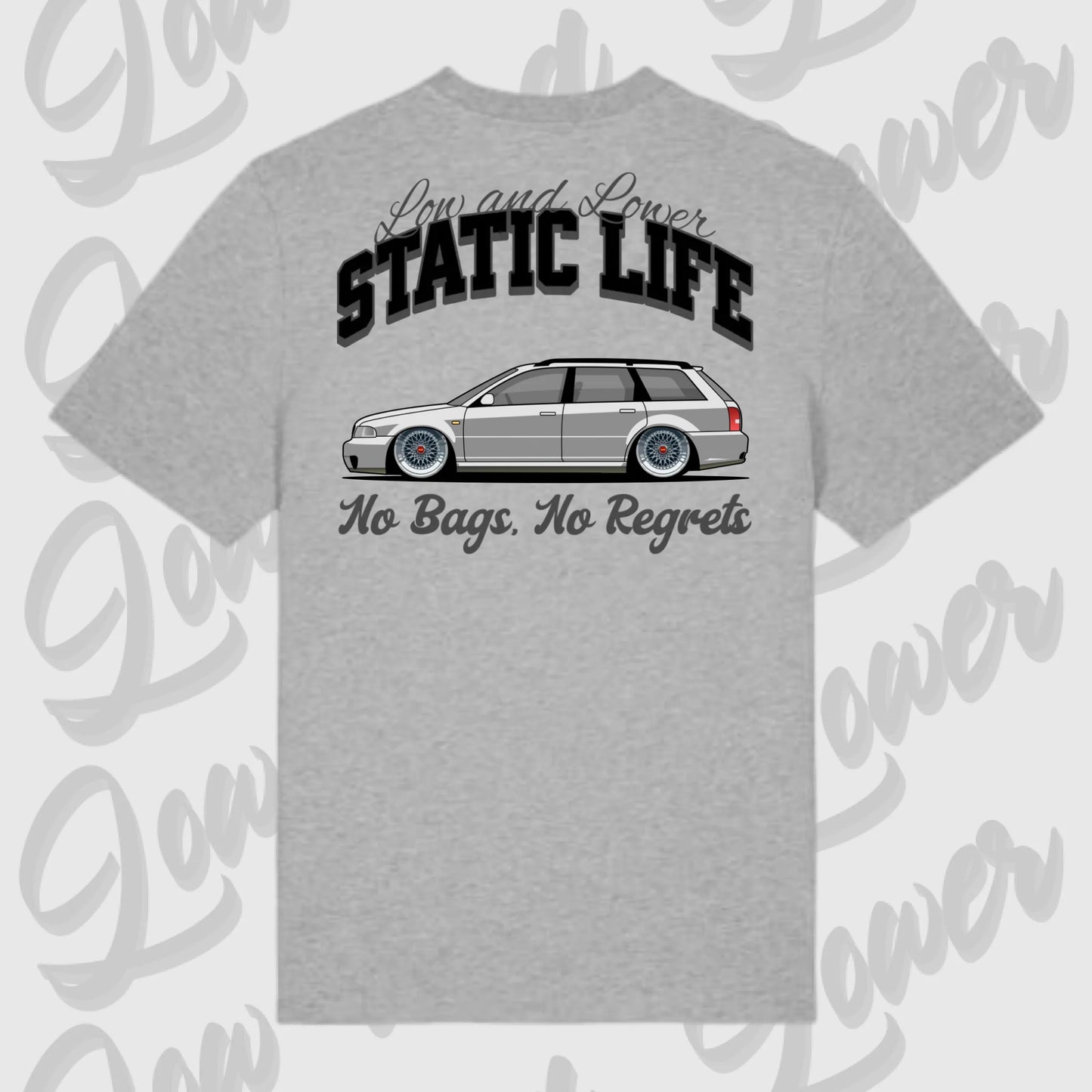T-Shirt Tuning Cars, Personalisiert grau Rückseite, VW, B