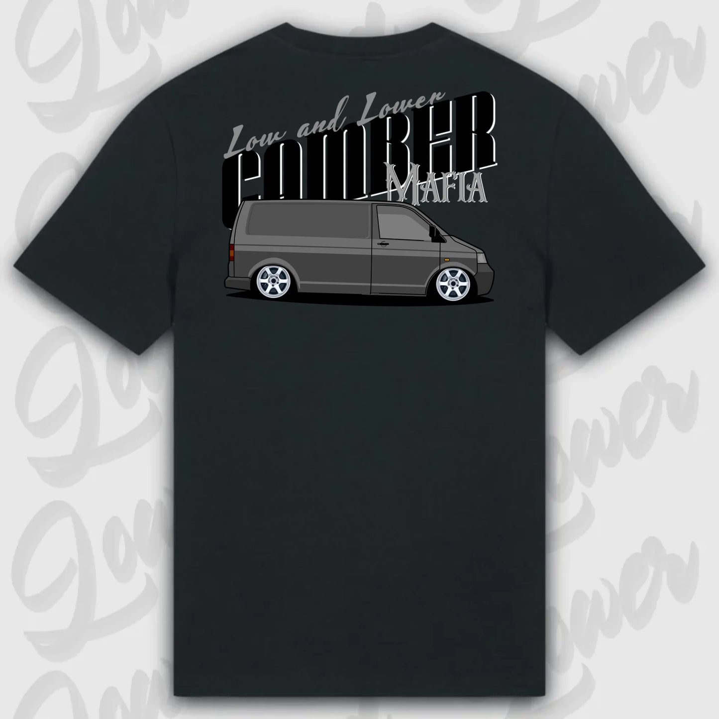 T-Shirt Tuning Cars, Personalisiert Schwarz Rückseite, VW, BMW, Audi, Mercedes, Autos