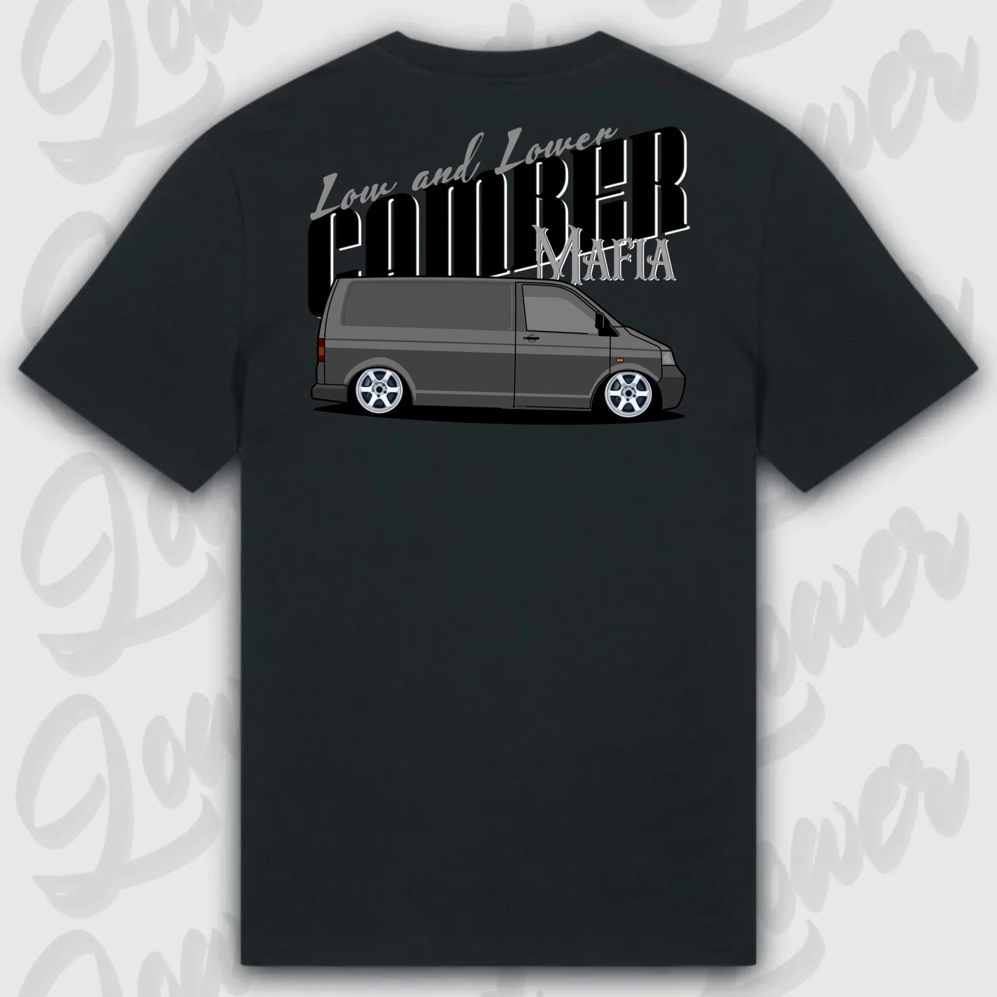 T-Shirt Tuning Cars, Personalisiert Schwarz Rückseite, VW, BMW, Audi, Mercedes, Autos