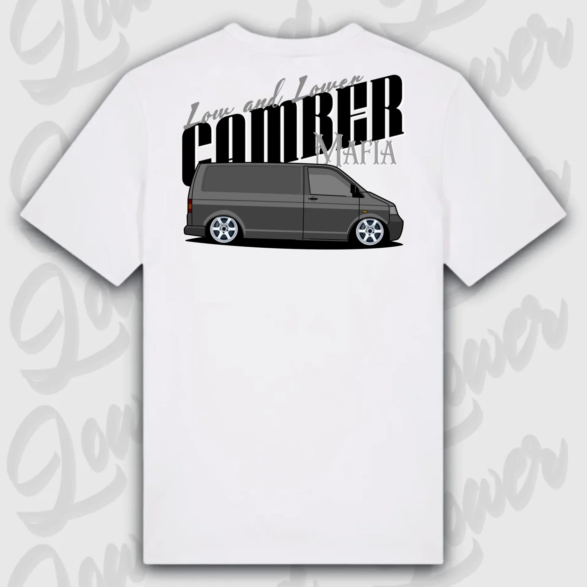 T-Shirt Tuning Cars, Personalisiert weiß Rückseite, VW, B
