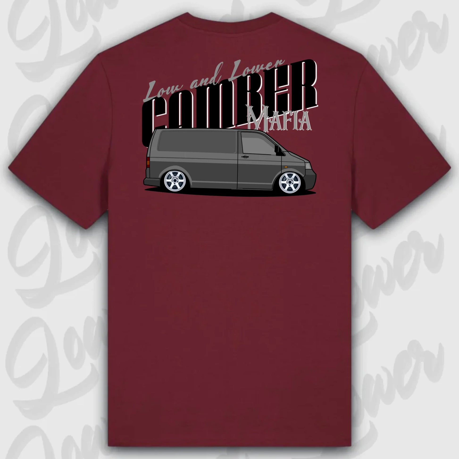 T-Shirt Tuning Cars, Personalisiert Rot Rückseite, VW, B