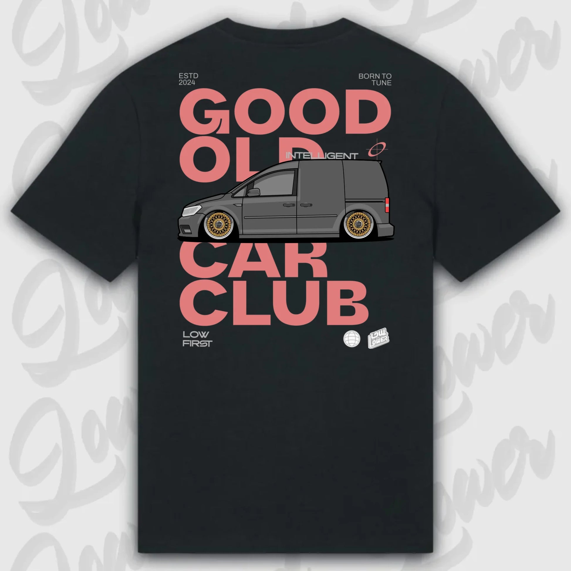 T-Shirt Tuning Cars, Personalisiert Schwarz Rückseite, VW, BMW, Audi, Mercedes, Autos