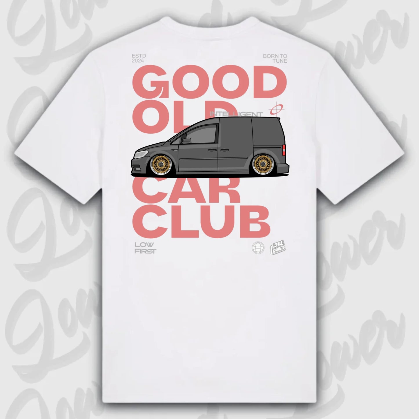 T-Shirt Tuning Cars, Personalisiert weiß Rückseite, VW, B