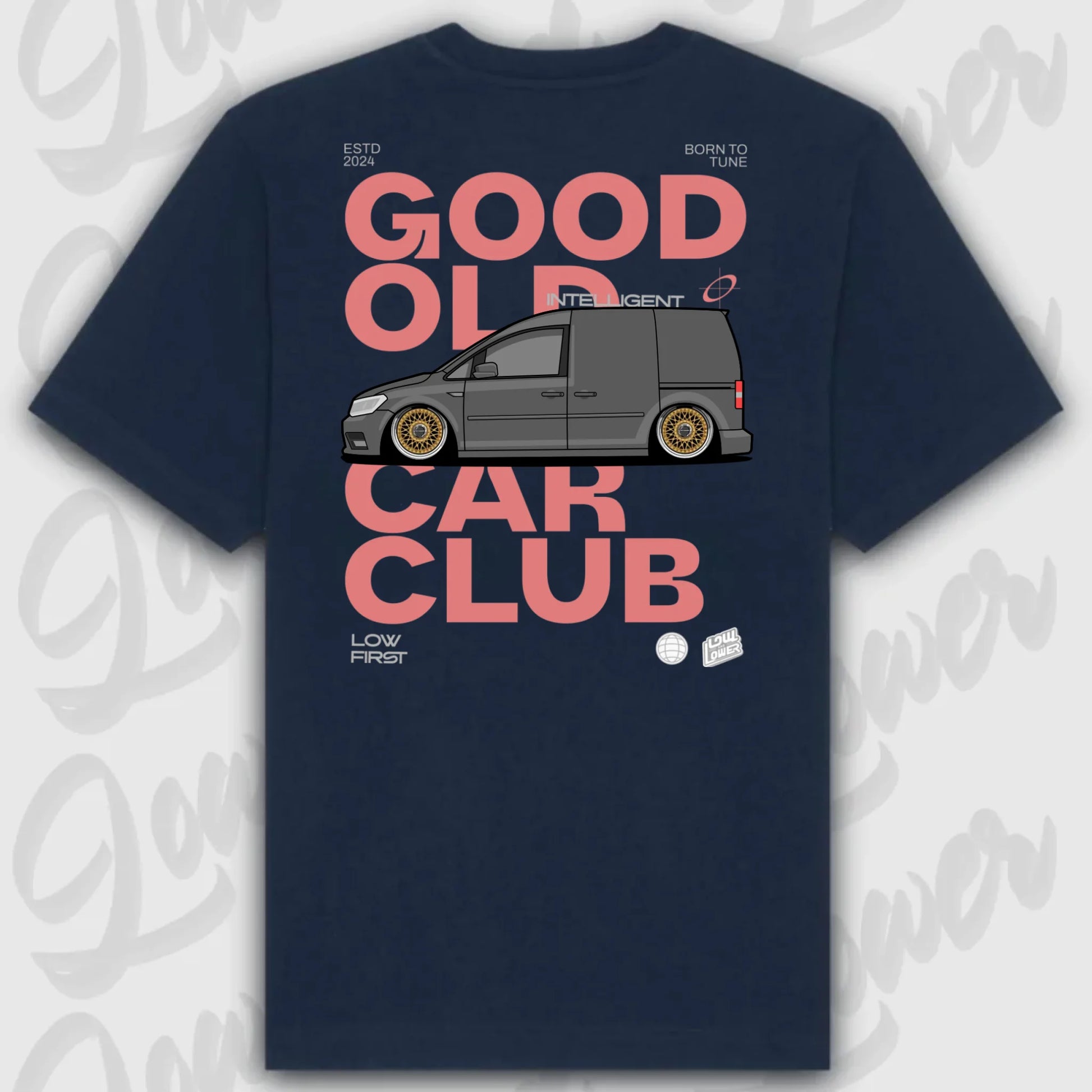 T-Shirt Tuning Cars, Personalisiert Blau Rückseite, VW, B