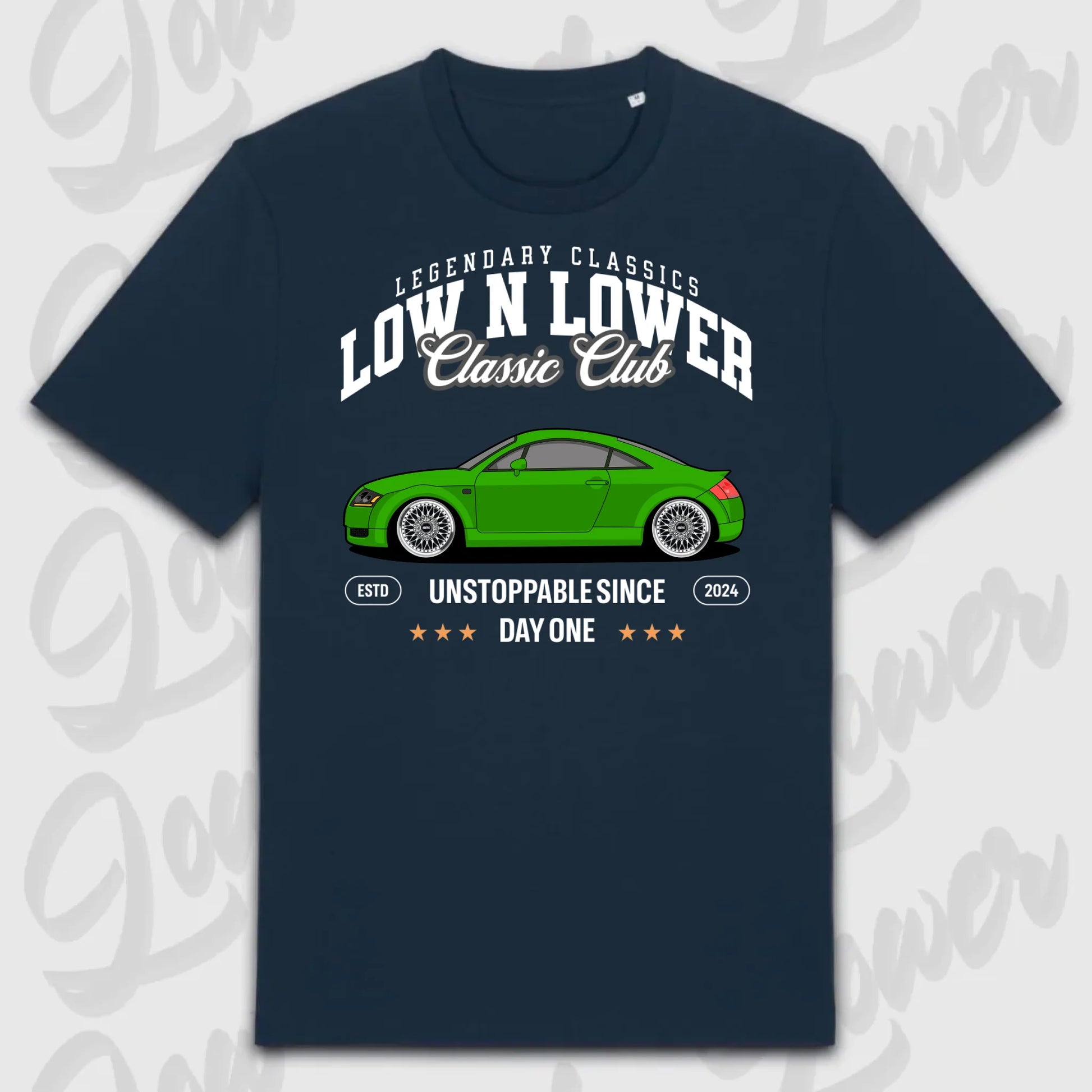 T-Shirt Tuning Cars, Personalisiert Blau, VW, BMW, Audi, Mercedes, Autos