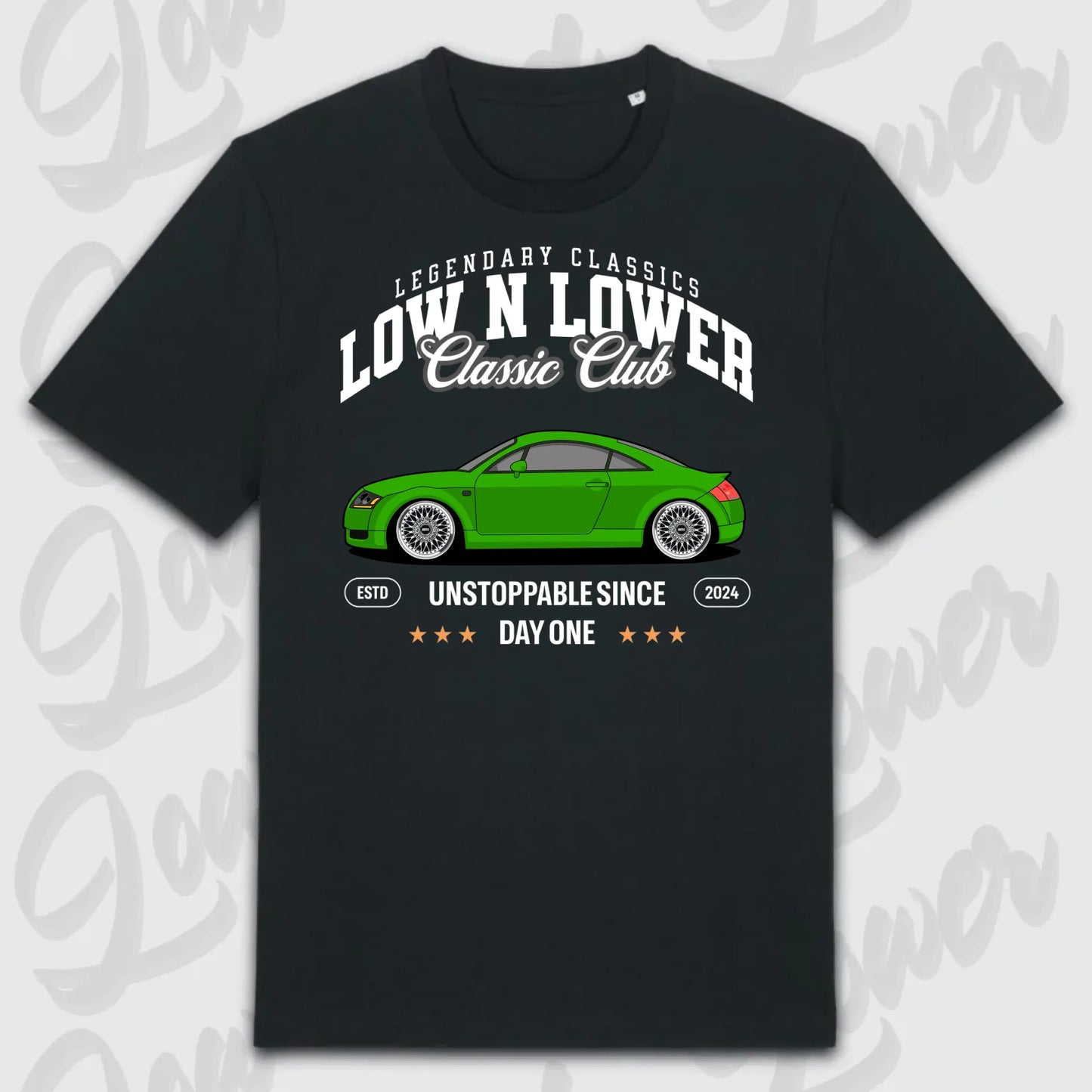 T-Shirt Tuning Cars, Personalisiert Schwarz, VW, BMW, Audi, Mercedes, Autos