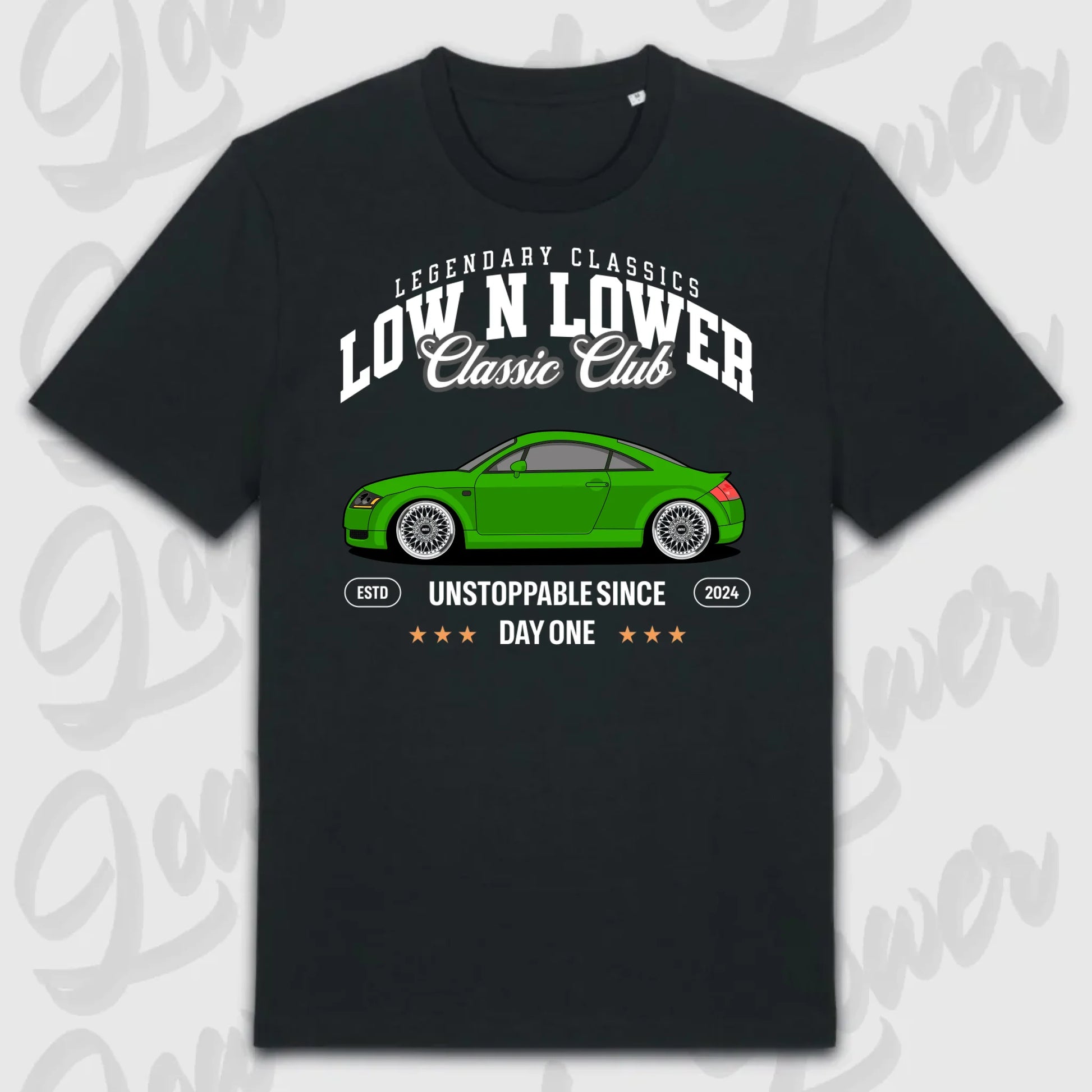T-Shirt Tuning Cars, Personalisiert Schwarz, VW, BMW, Audi, Mercedes, Autos
