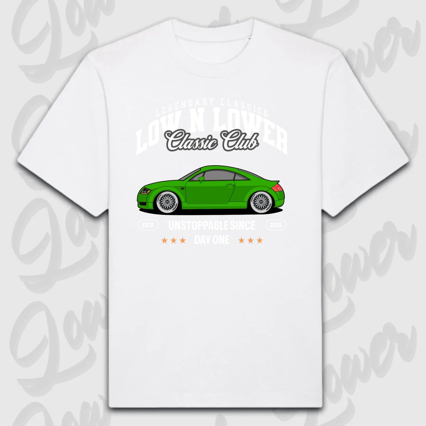 T-Shirt Personalisiert weiß, VW, BMW, Mercedes, Audi