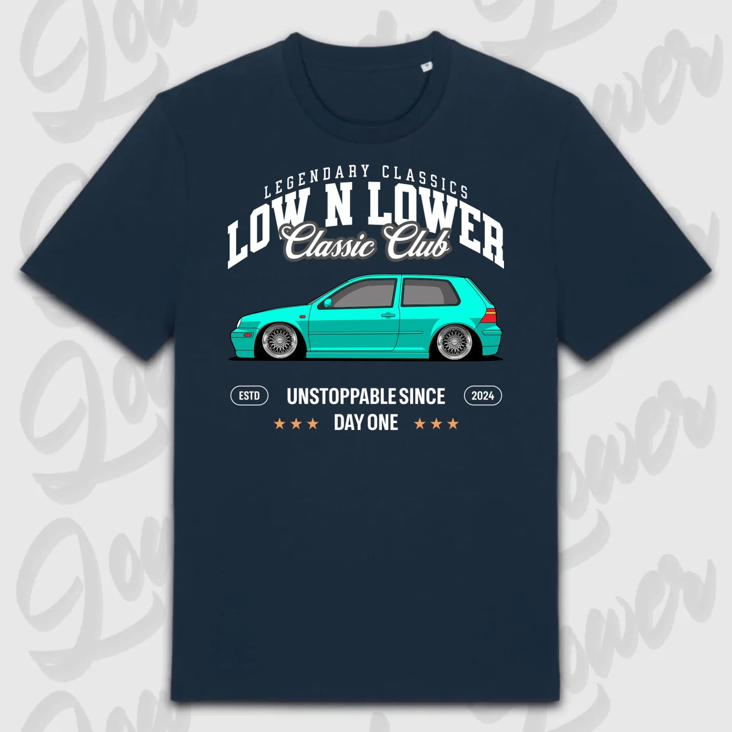 T-Shirt Tuning Cars, Personalisiert Blau, VW, BMW, Audi, Mercedes, Autos