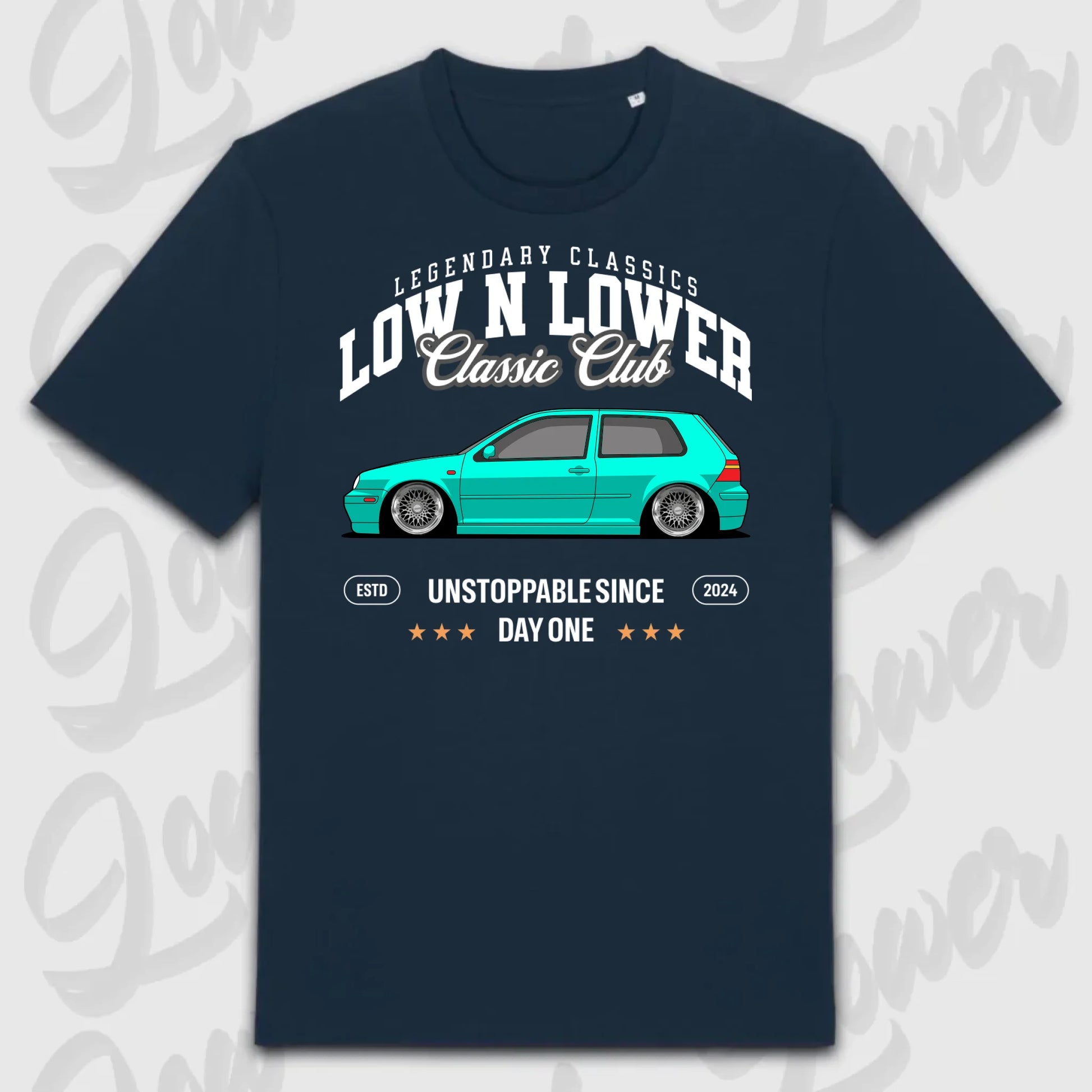 T-Shirt Tuning Cars, Personalisiert Blau, VW, BMW, Audi, Mercedes, Autos
