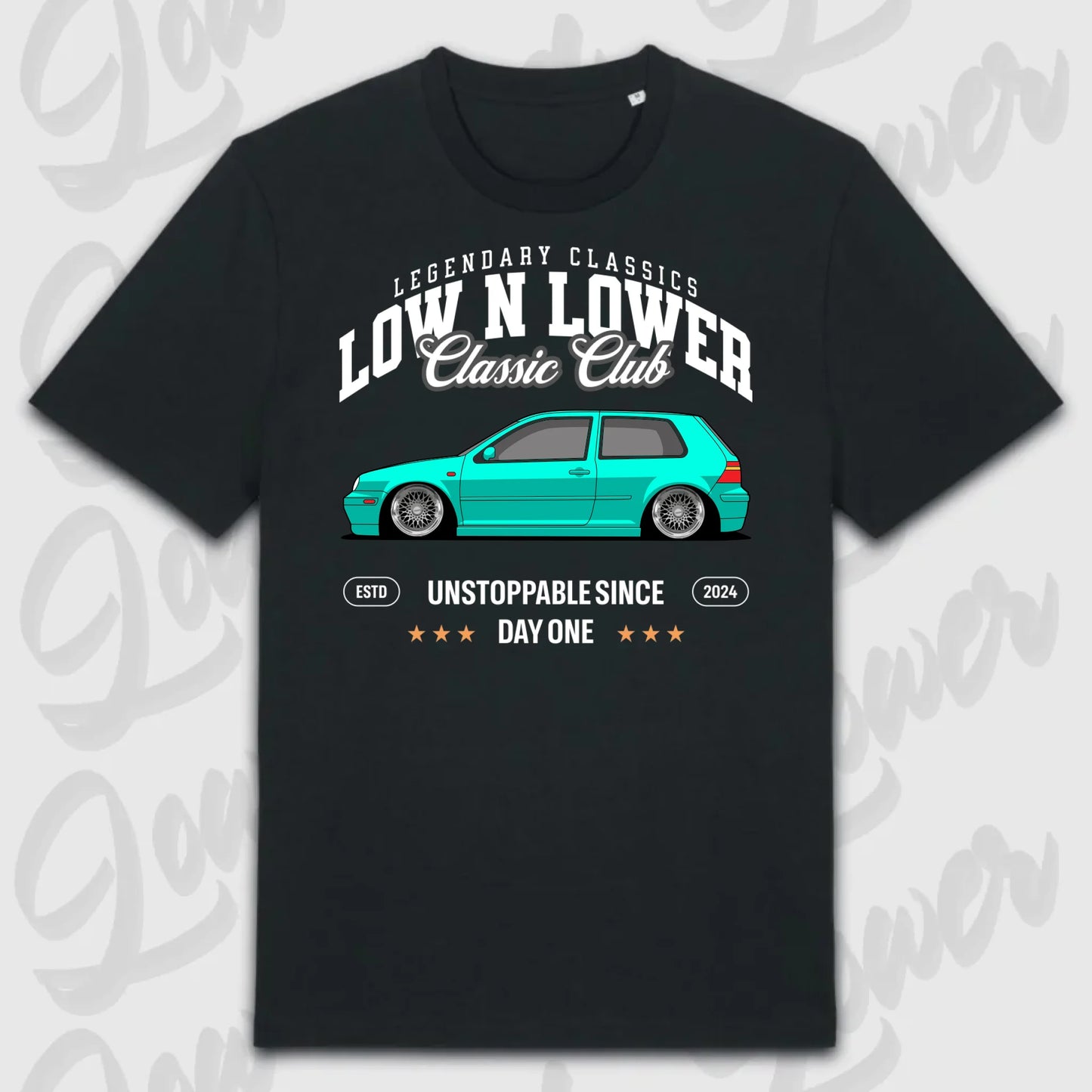 T-Shirt Tuning Cars, Personalisiert Schwarz, VW, BMW, Audi, Mercedes, Autos