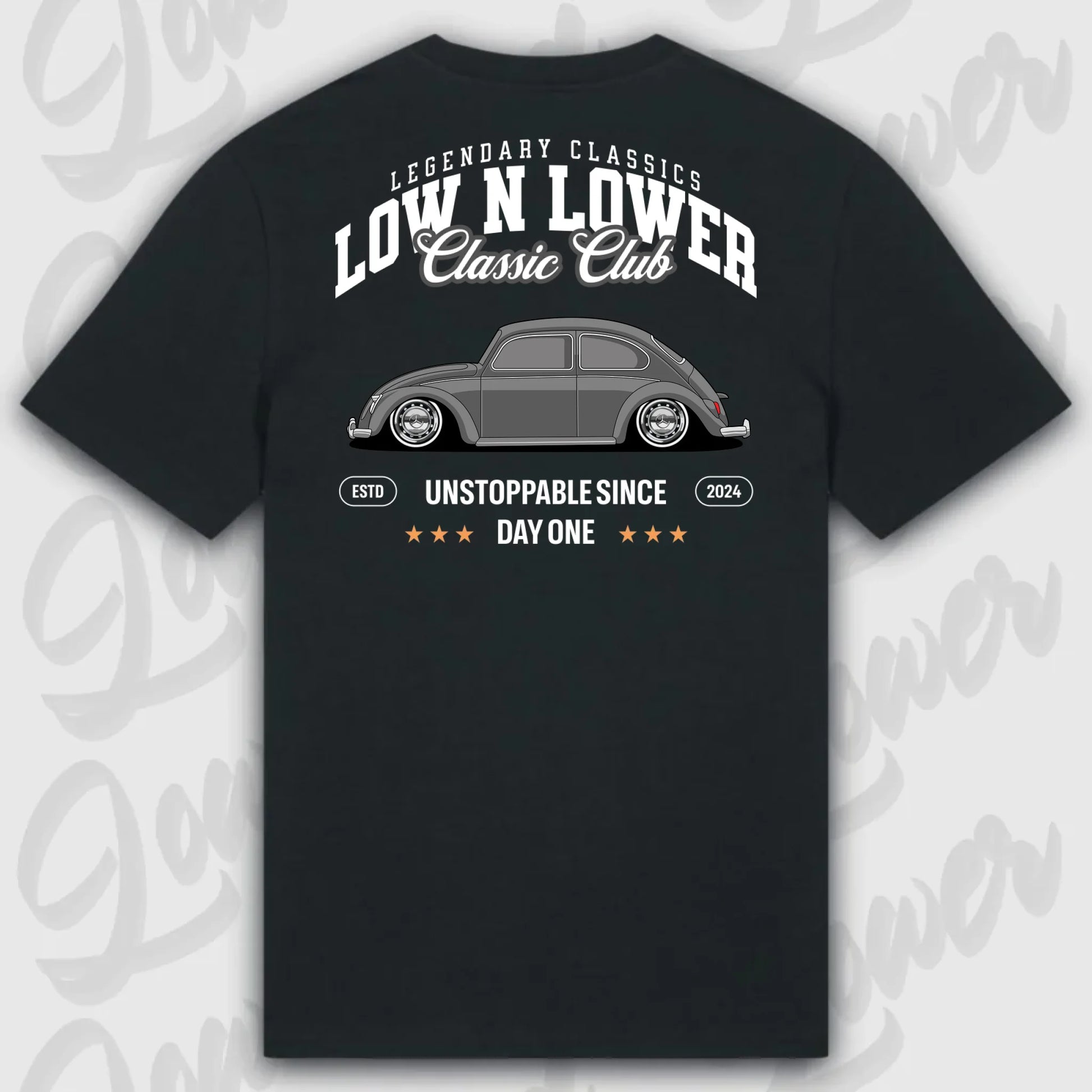 T-Shirt Tuning Cars, Personalisiert Schwarz Rückseite, VW, BMW, Audi, Mercedes, Autos