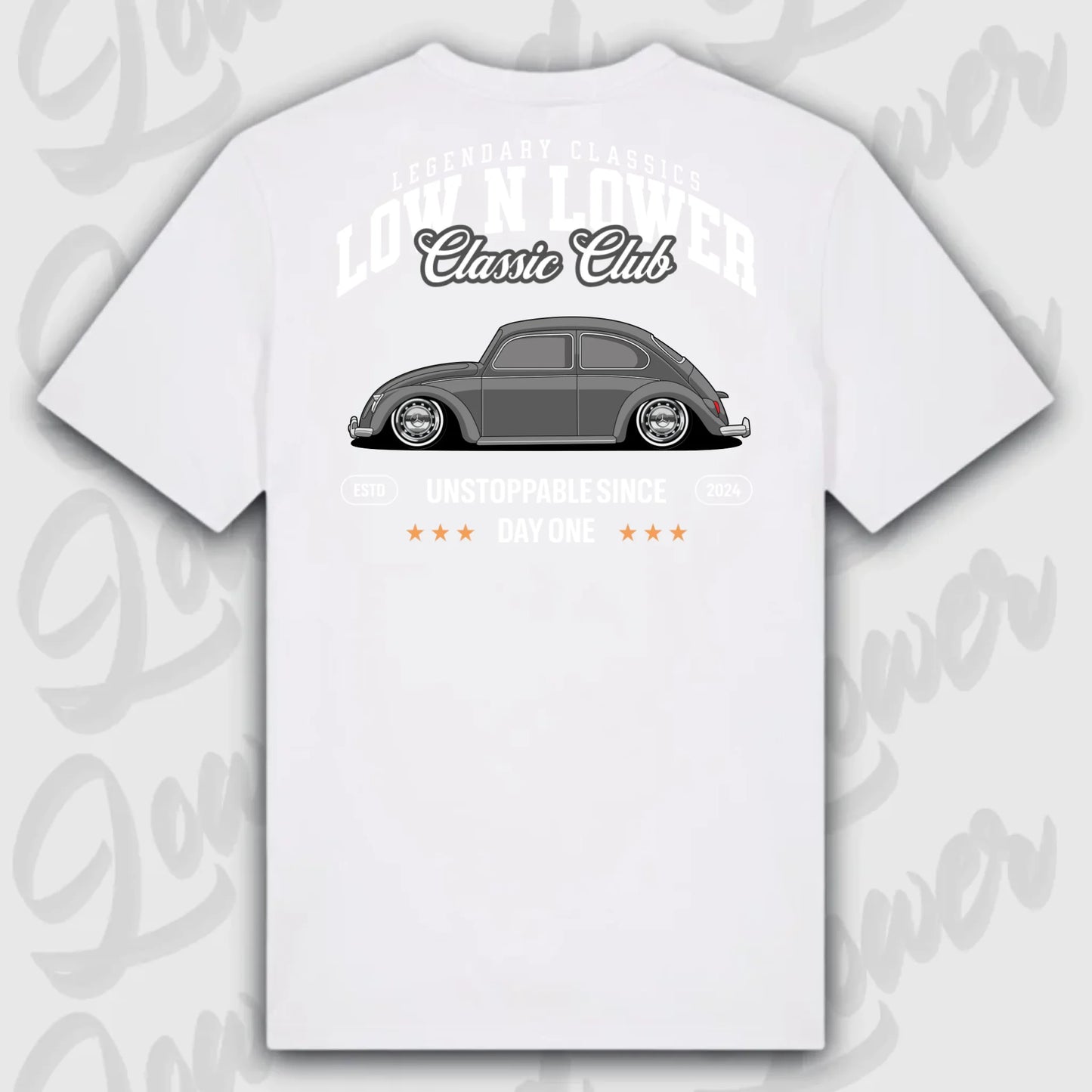 T-Shirt Tuning Cars, Personalisiert weiß Rückseite, VW, B