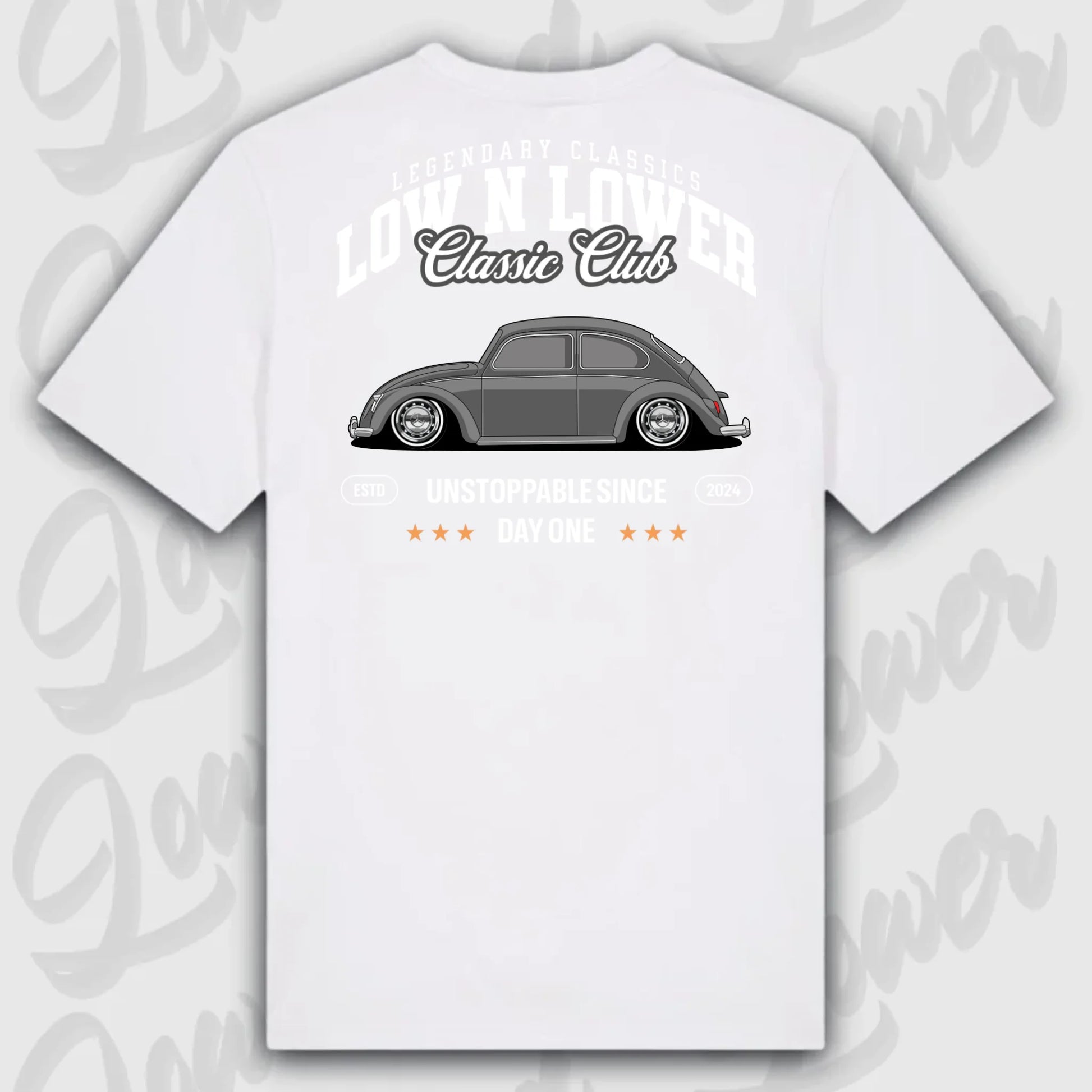 T-Shirt Tuning Cars, Personalisiert weiß Rückseite, VW, B