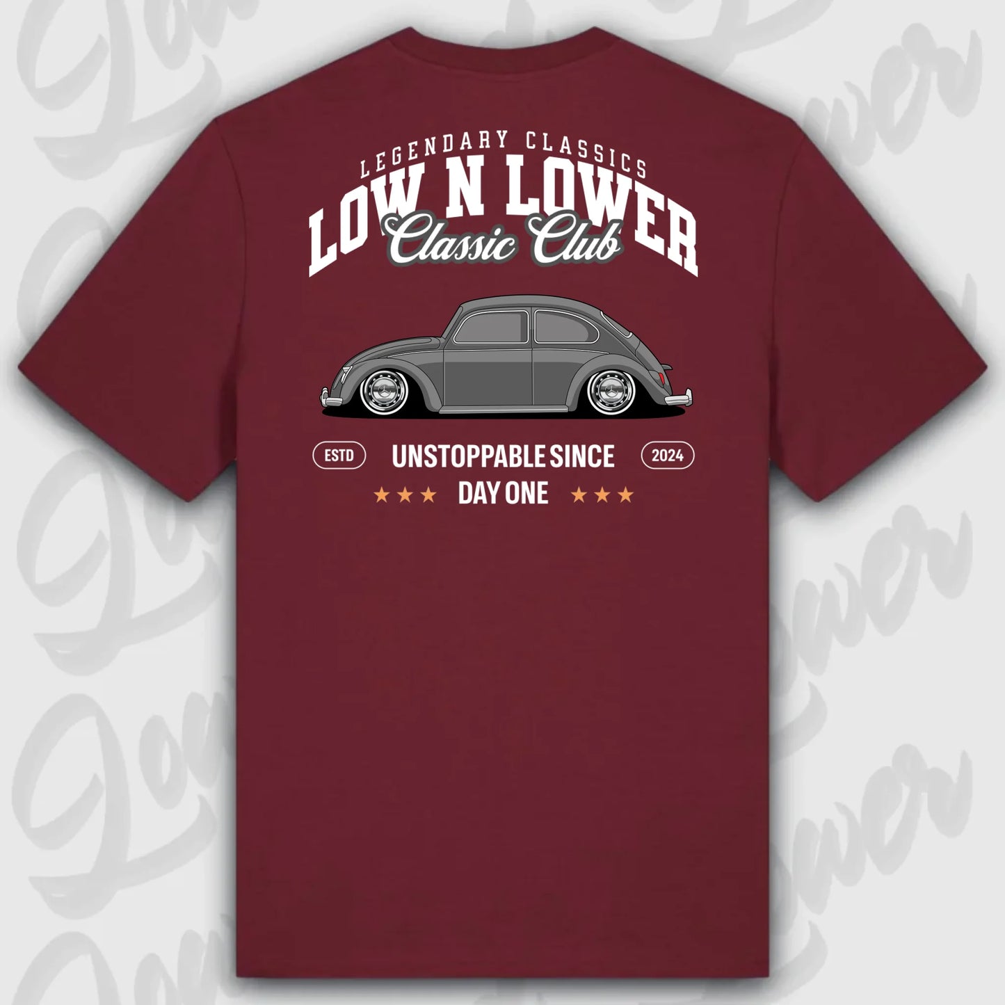 T-Shirt Tuning Cars, Personalisiert Rot Rückseite, VW, B