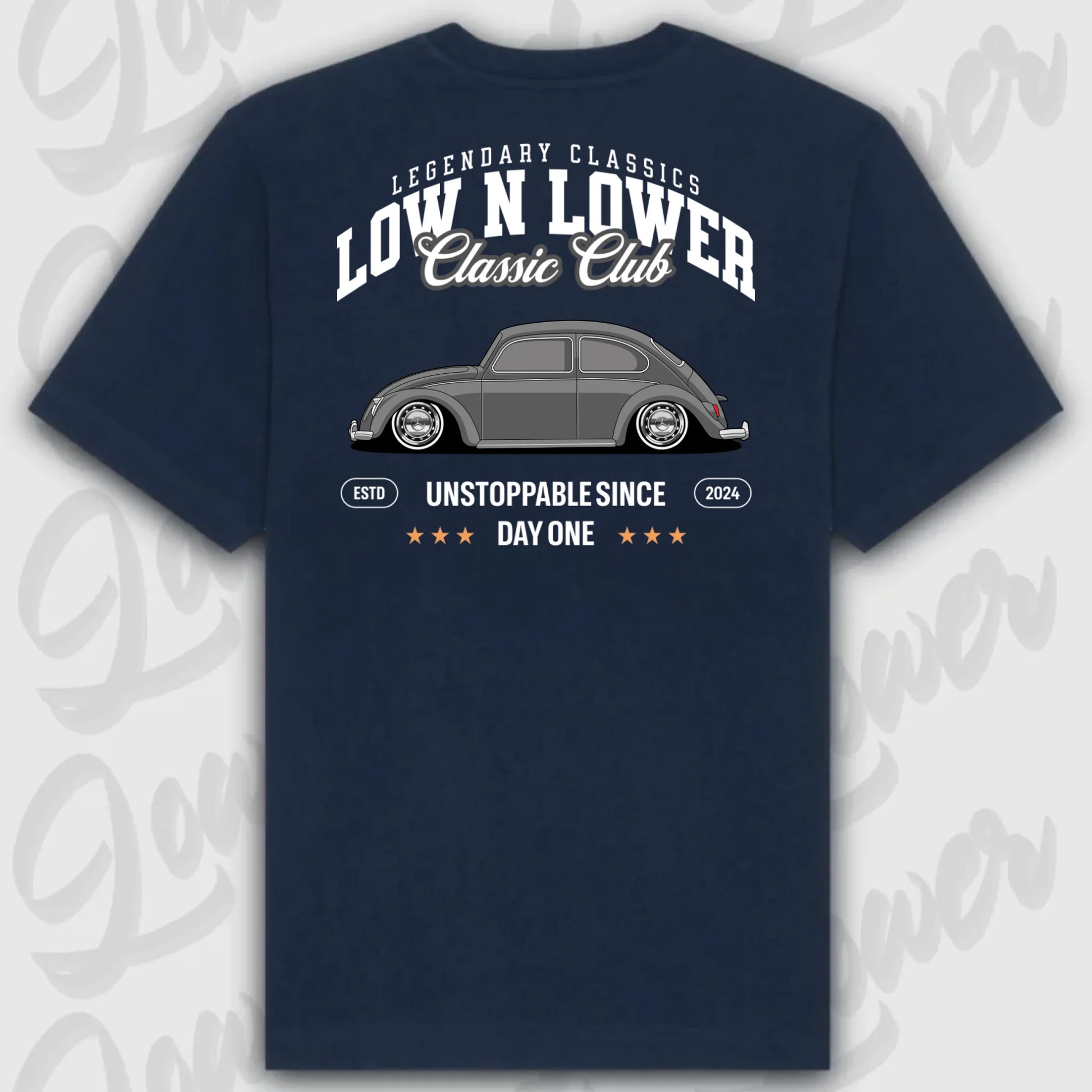 T-Shirt Tuning Cars, Personalisiert Blau Rückseite, VW, B