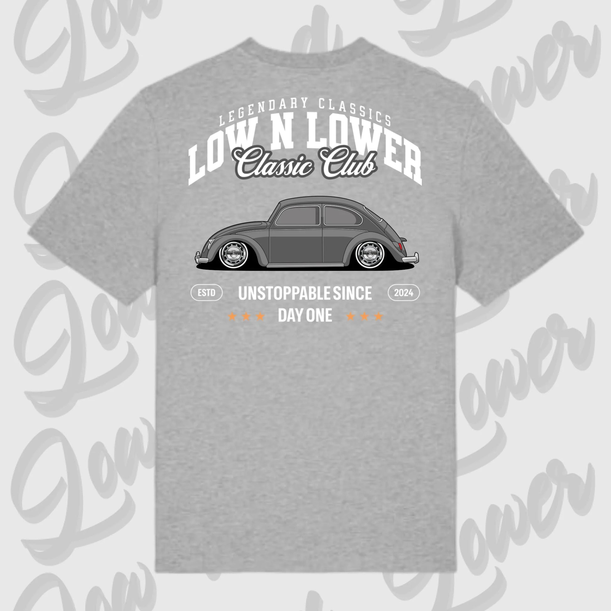 T-Shirt Tuning Cars, Personalisiert grau Rückseite, VW, B