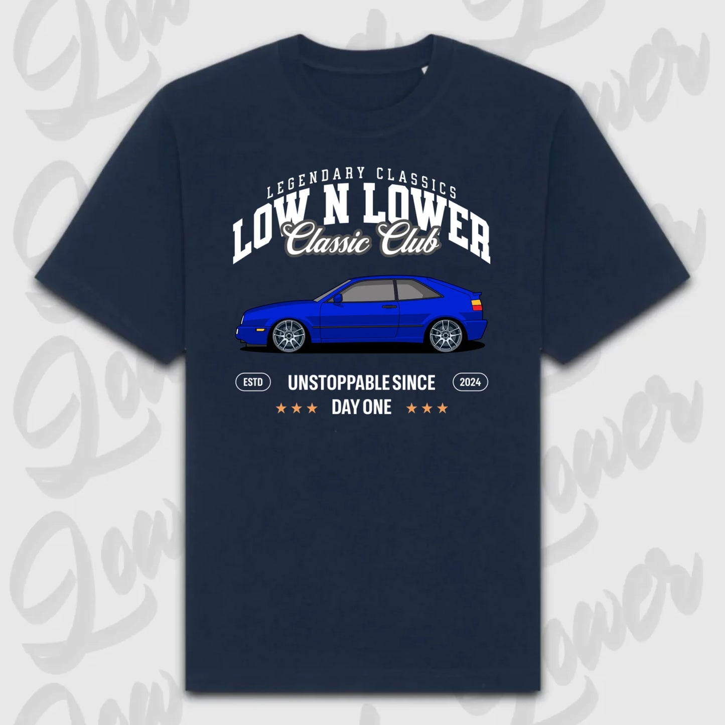 T-Shirt Personalisiert blau, VW, BMW, Mercedes, Audi